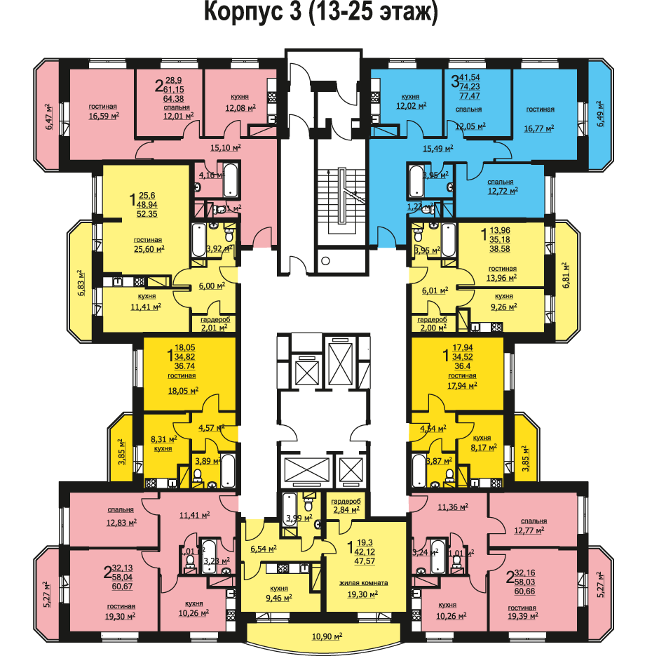 Планировки квартир в ЖК Парковый (Котельники) | Avaho.ru