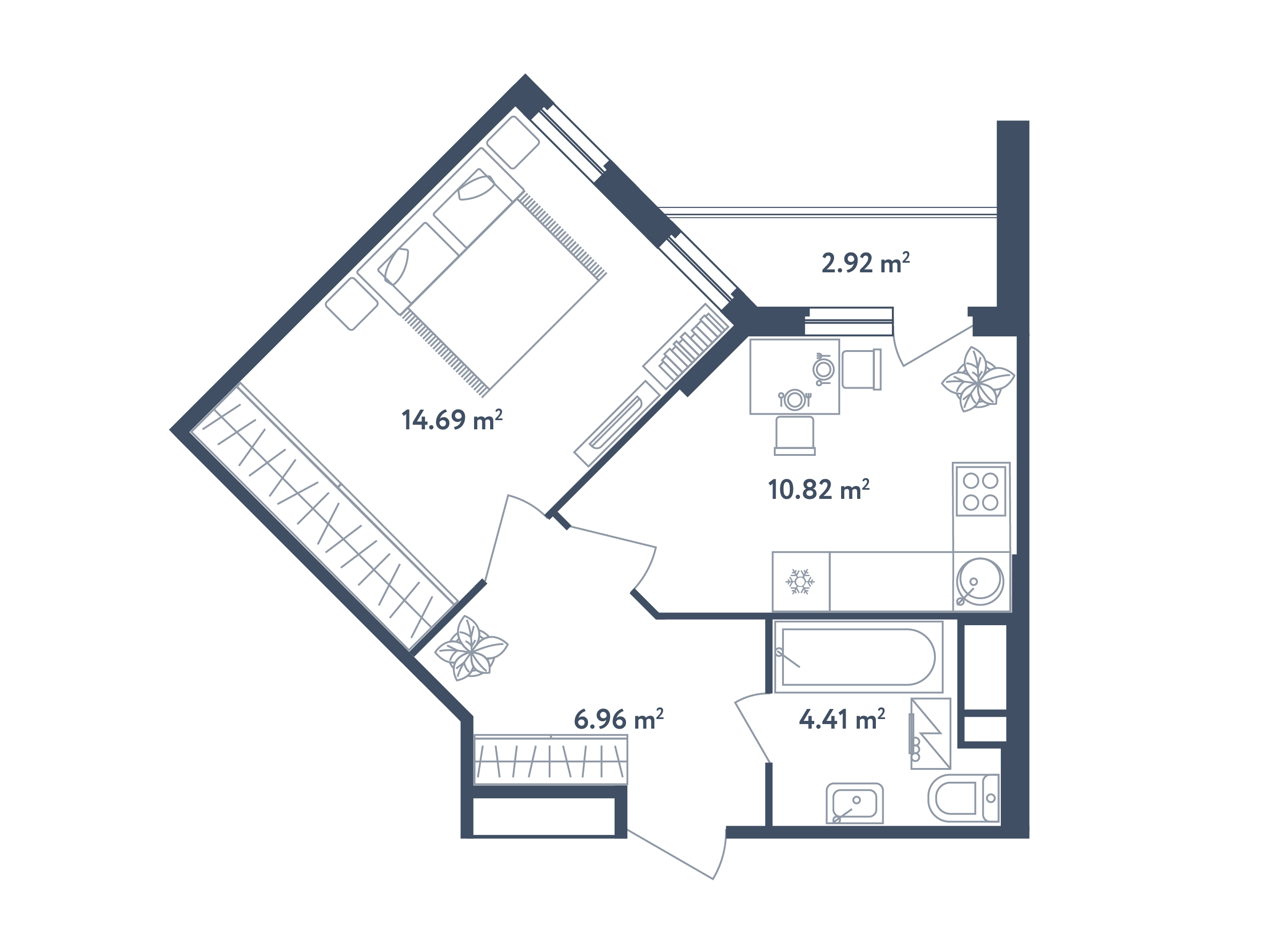1 комн. квартира, 38.3 м², 4 этаж  (из 4)