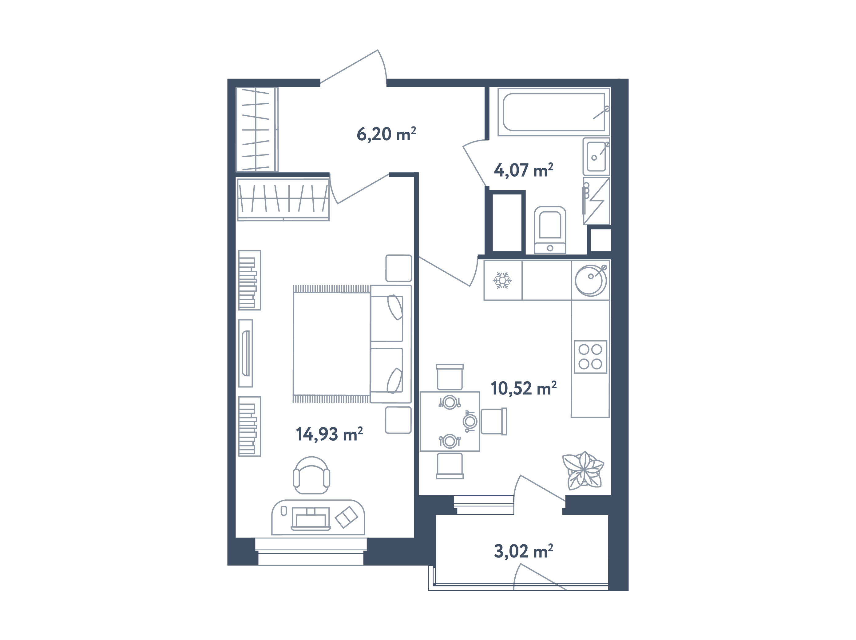 1 комн. квартира, 37.2 м², 1 этаж  (из 4)