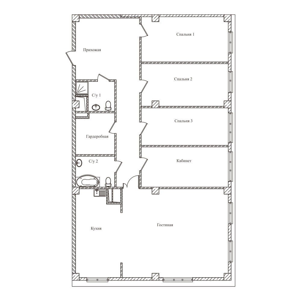 5 комн. квартира, 189.1 м², 13 этаж 