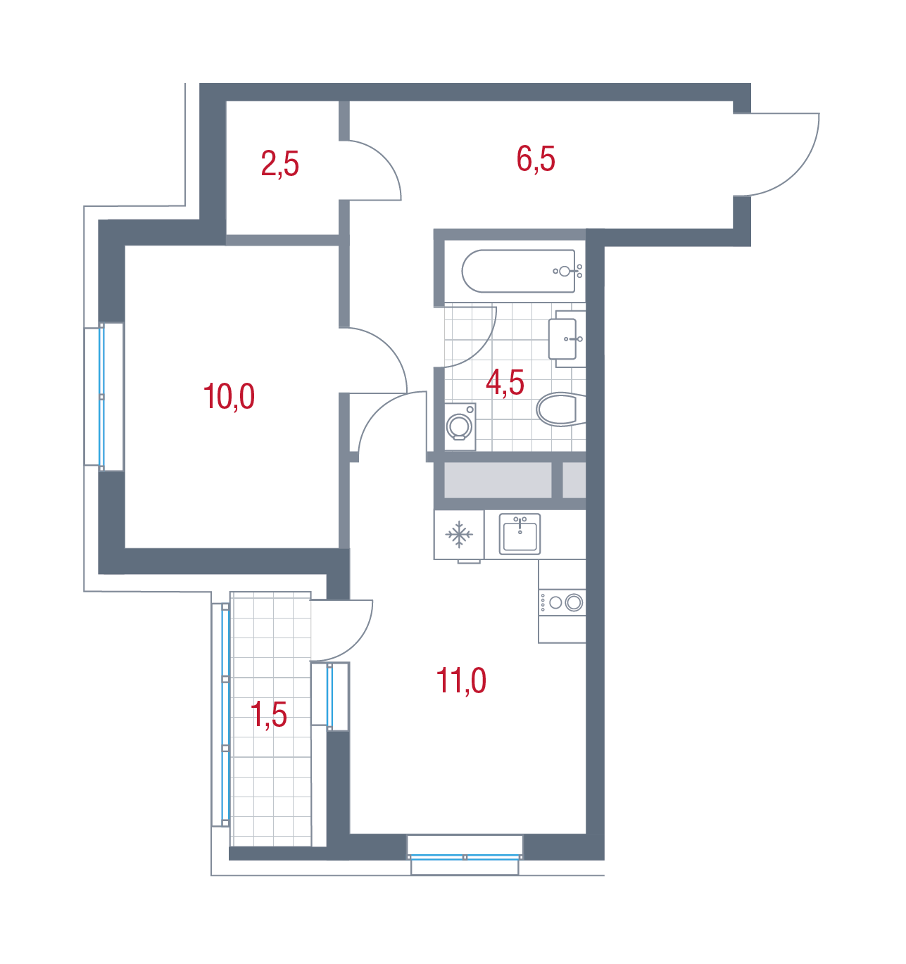 1 комн. квартира, 36 м², 6 этаж 