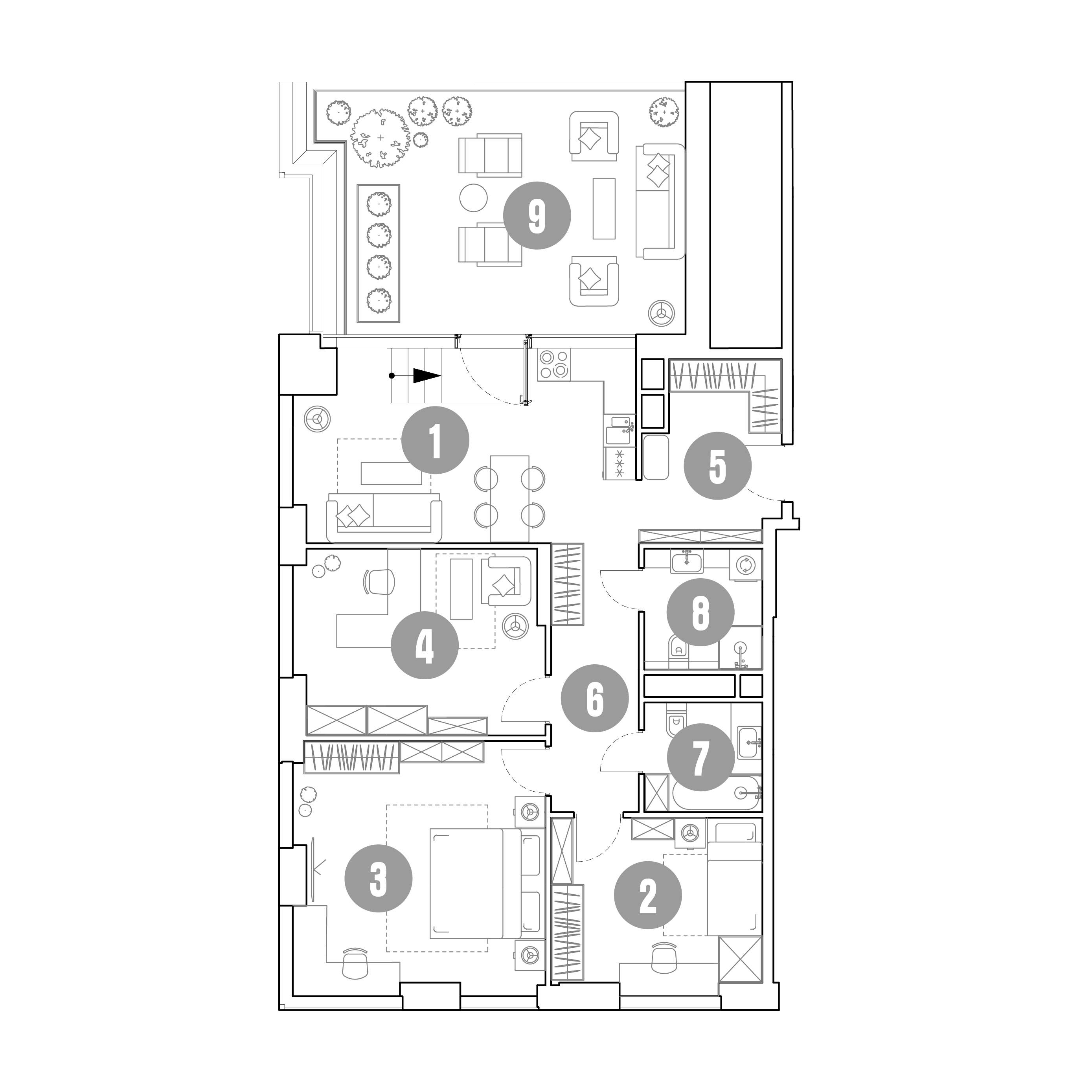 4 комн. квартира, 123.7 м², 33 этаж 