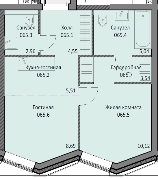 1 комн. квартира, 48.4 м², 15 этаж 