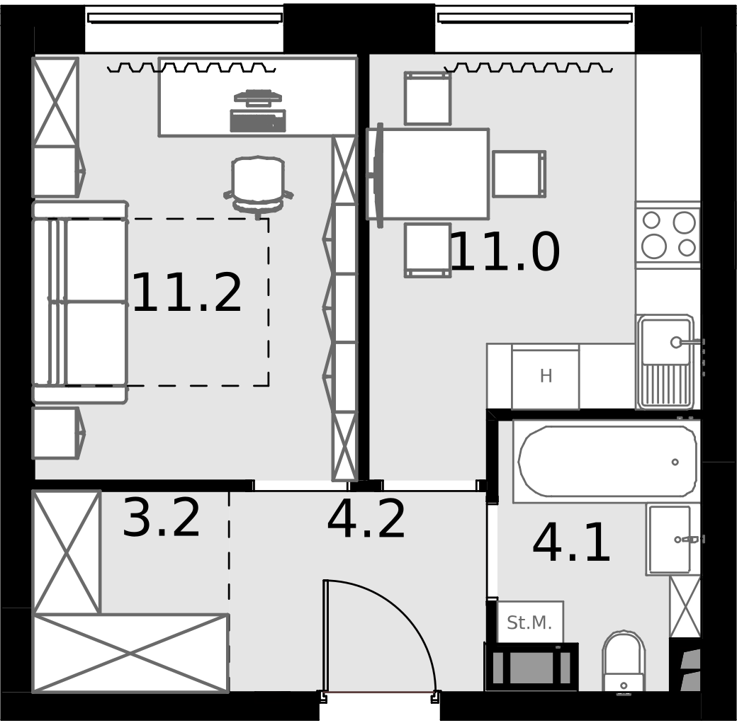 1 комн. квартира, 33.7 м², 5 этаж  (из 28)