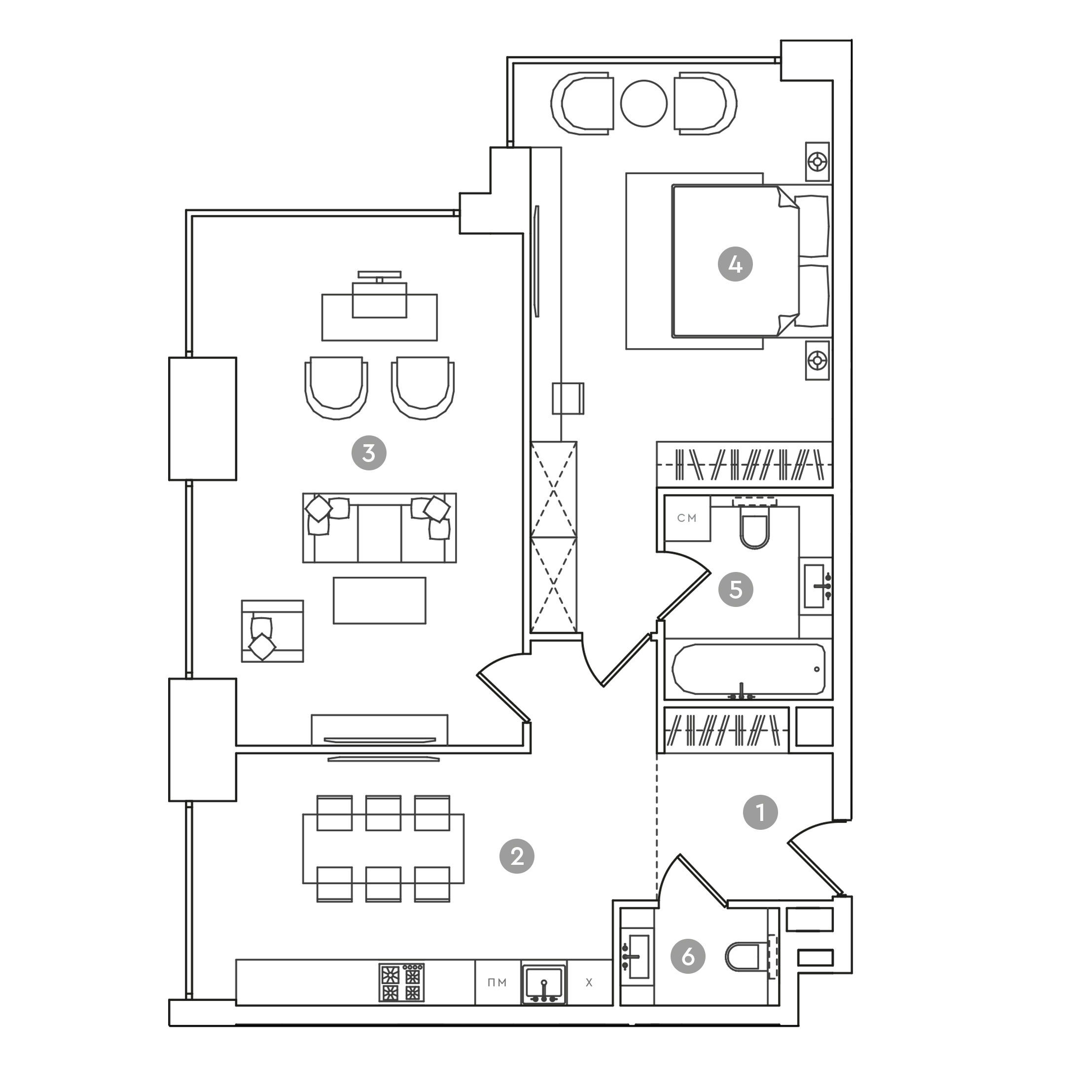 2 комн. квартира, 87.6 м², 11 этаж 