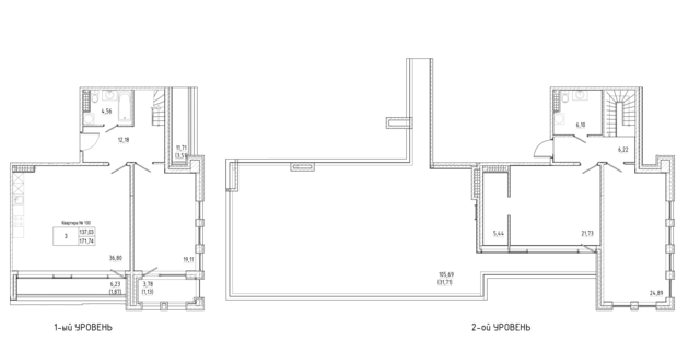 3 комн. квартира, 173.1 м², 8 этаж 