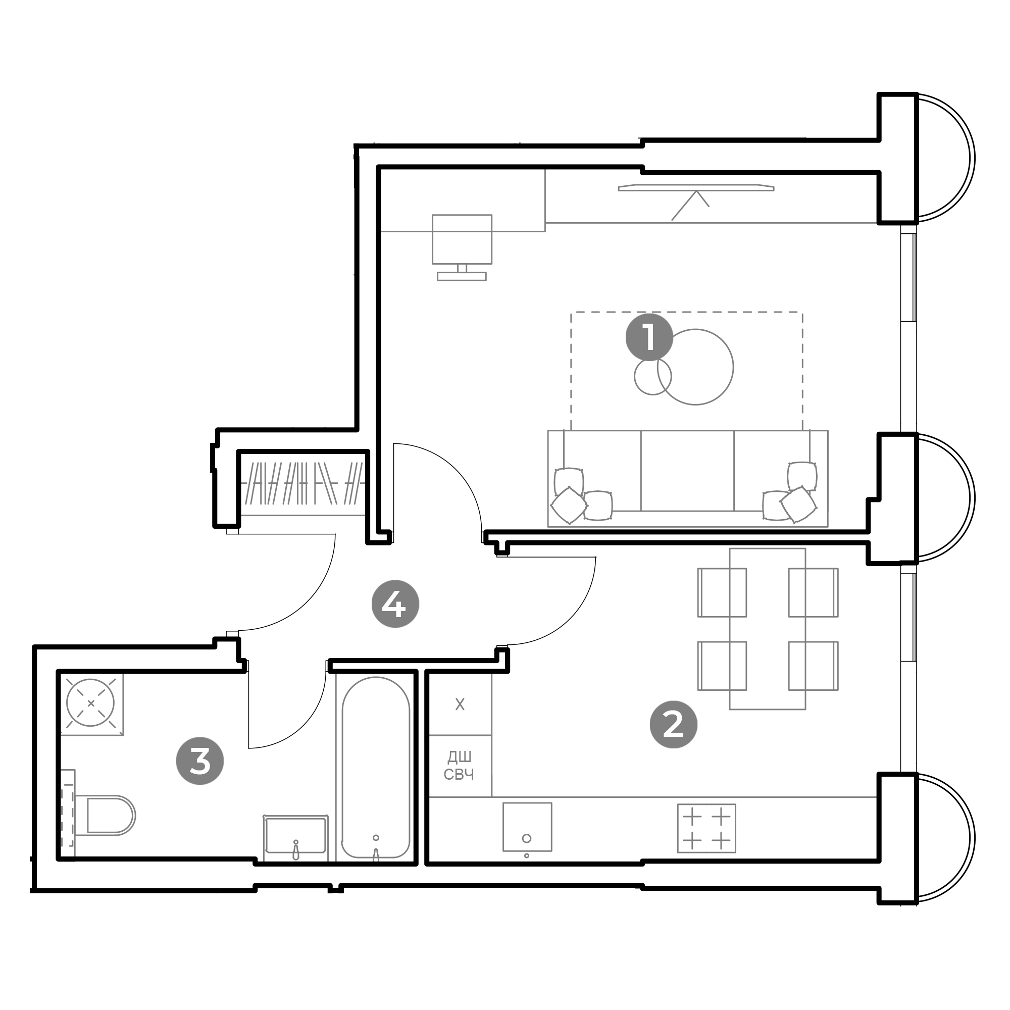 1 комн. квартира, 37.2 м², 12 этаж 