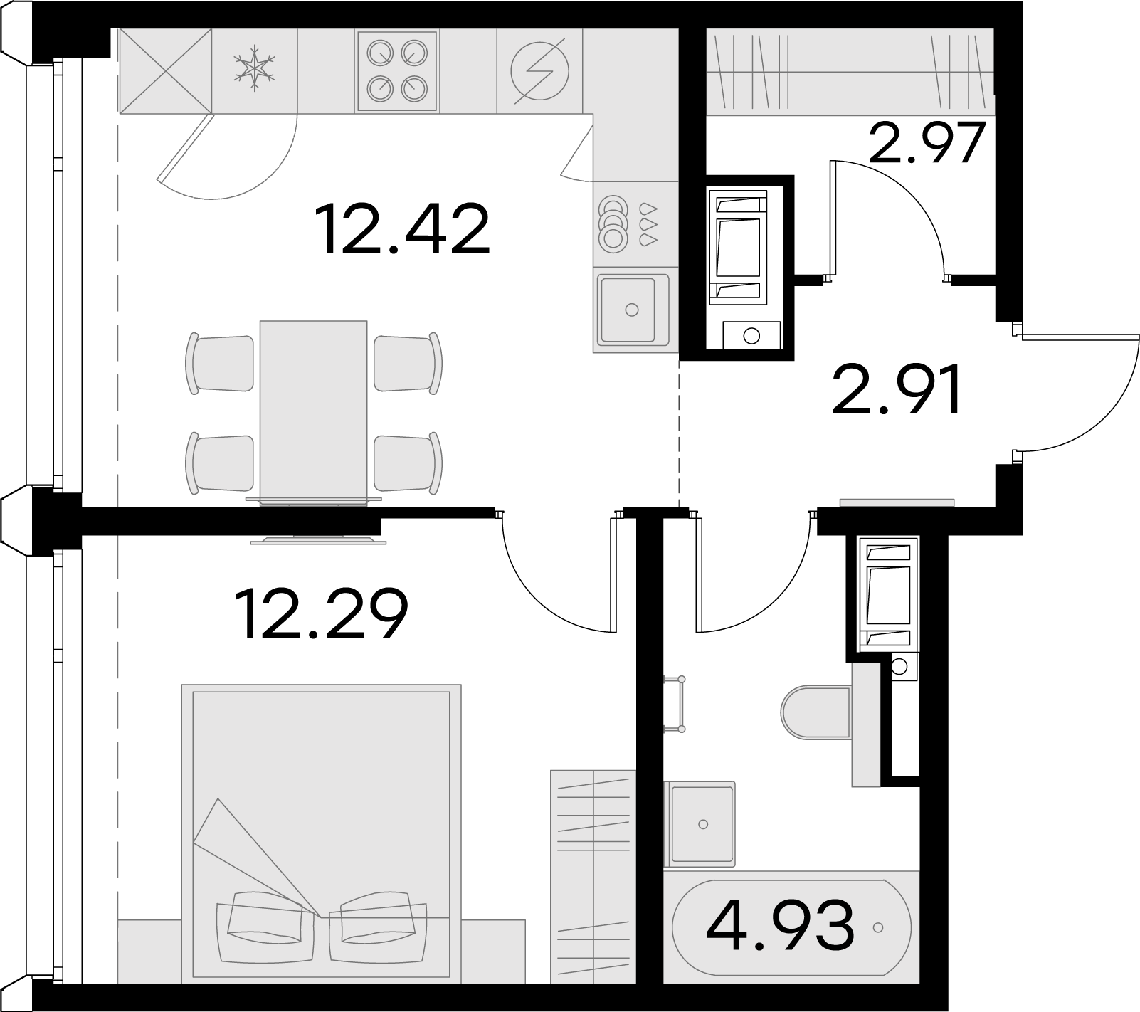 1 комн. квартира, 35.5 м², 18 этаж 