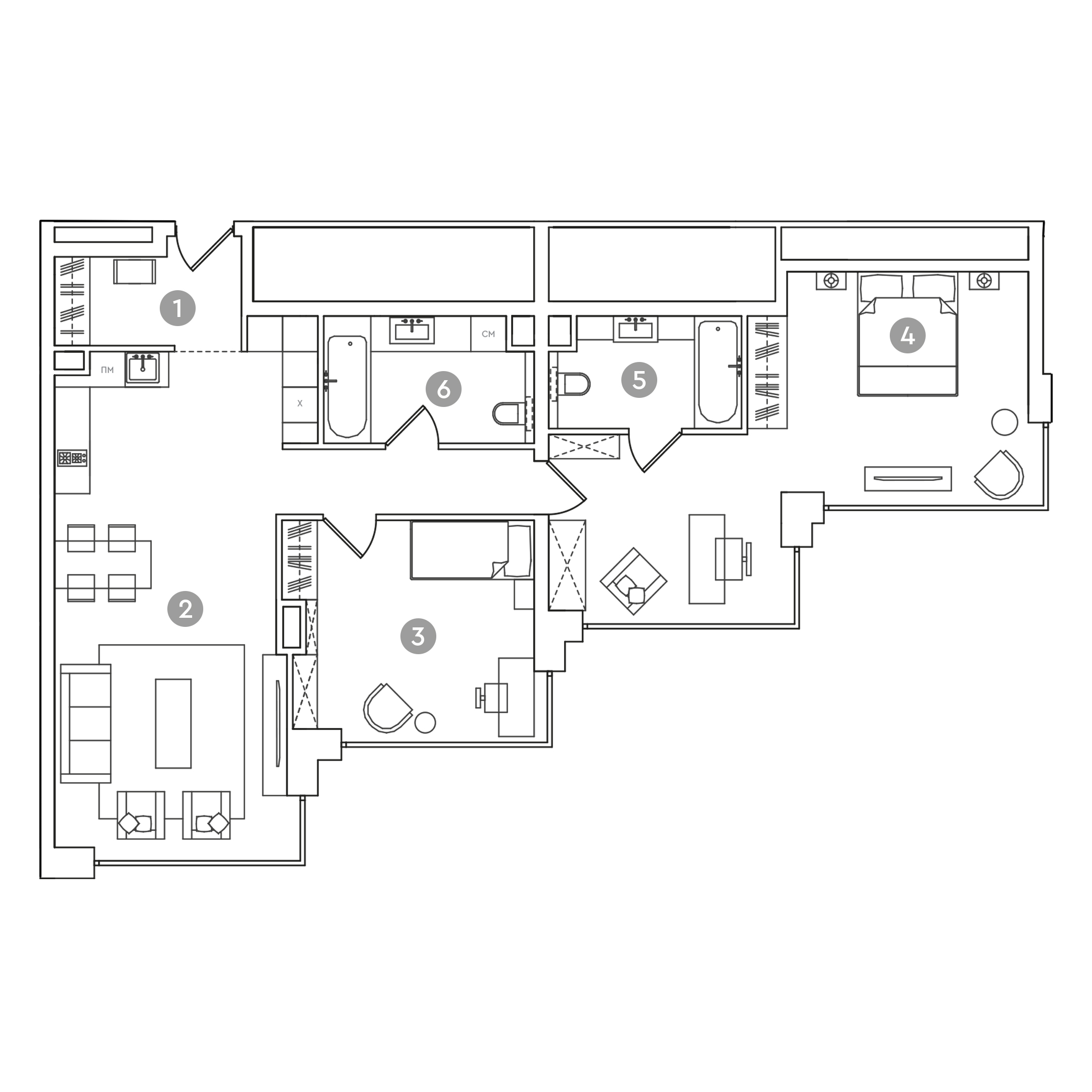 3 комн. квартира, 102.9 м², 19 этаж 