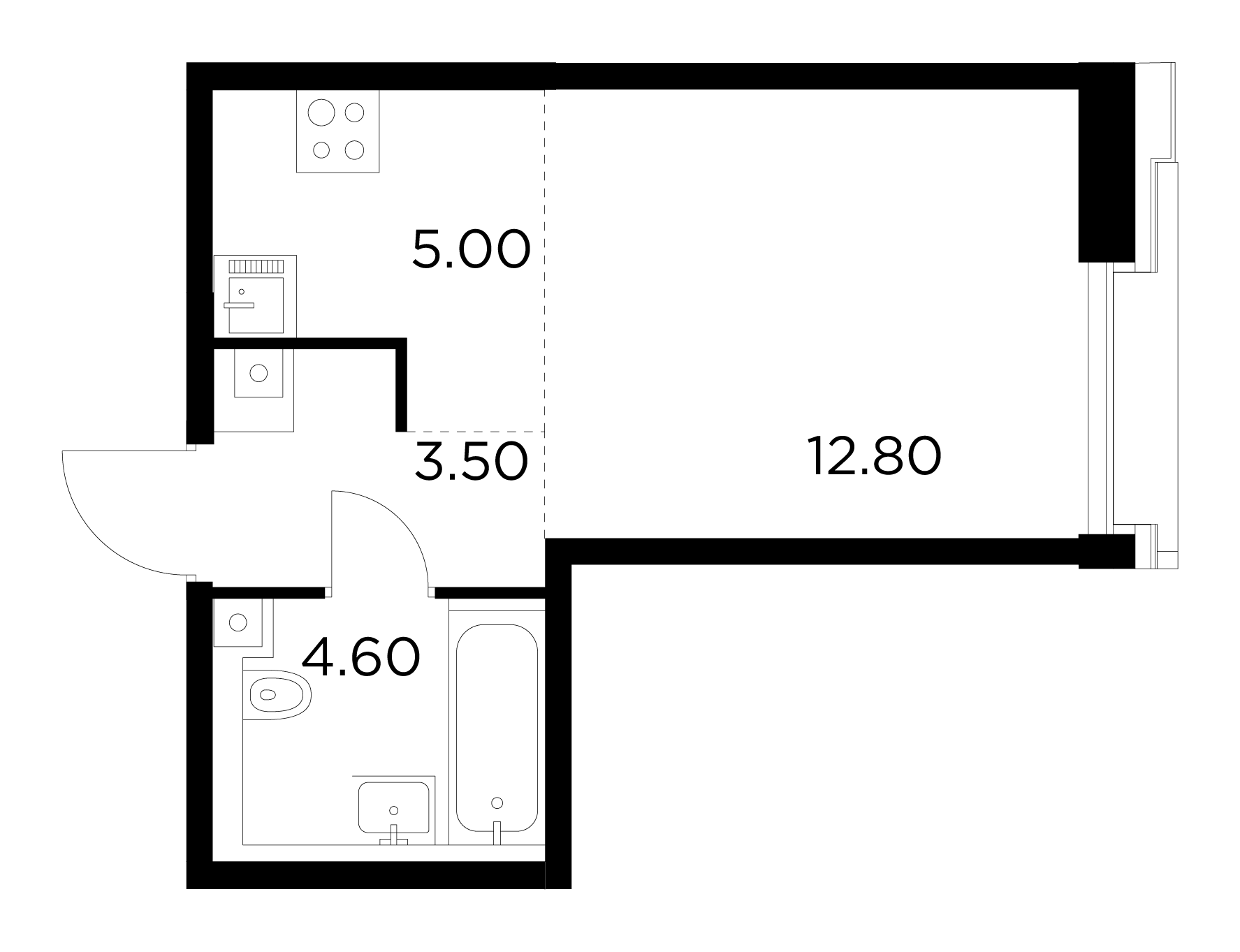 студия, 25.9 м², 8 этаж 