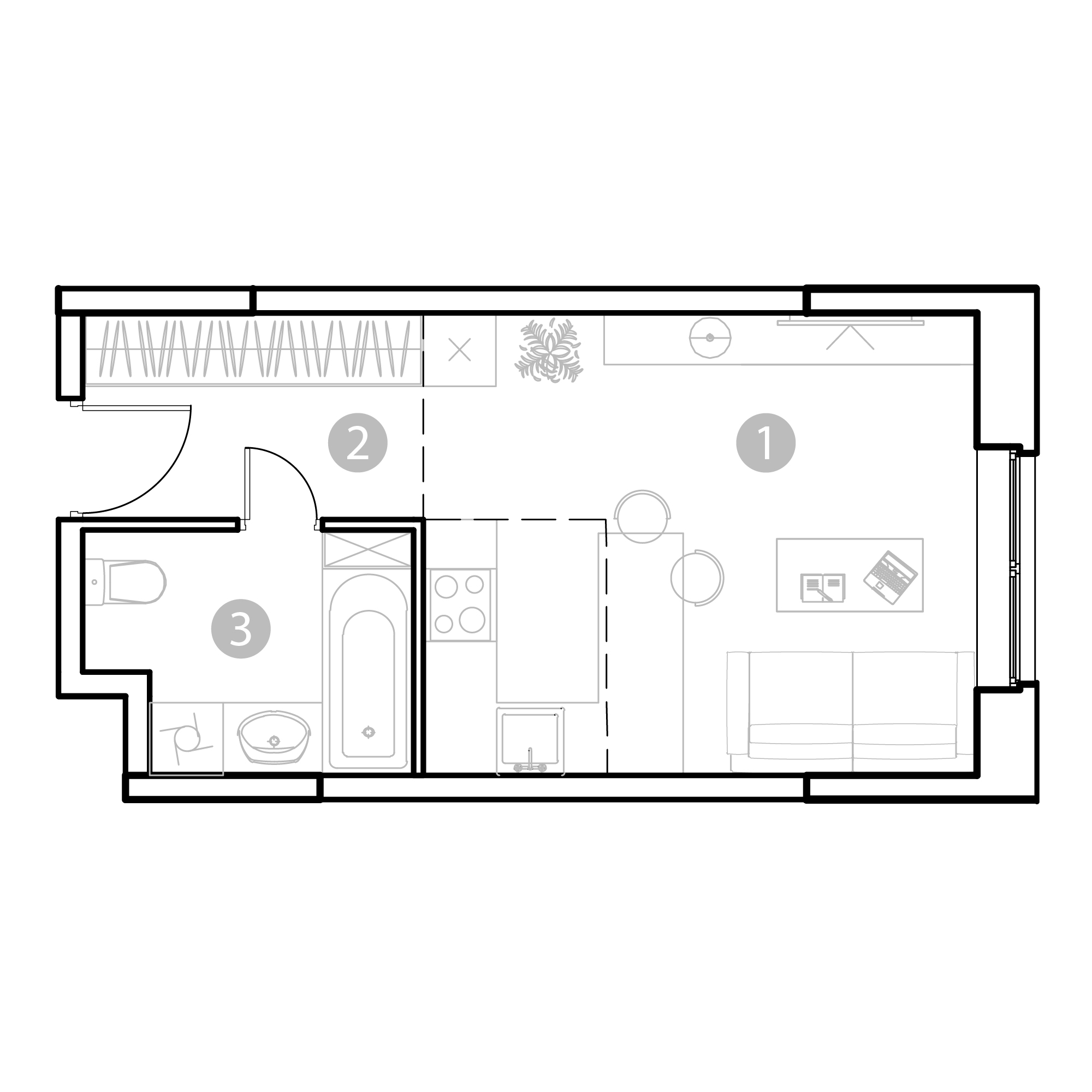 студия, 27.1 м², 2 этаж 