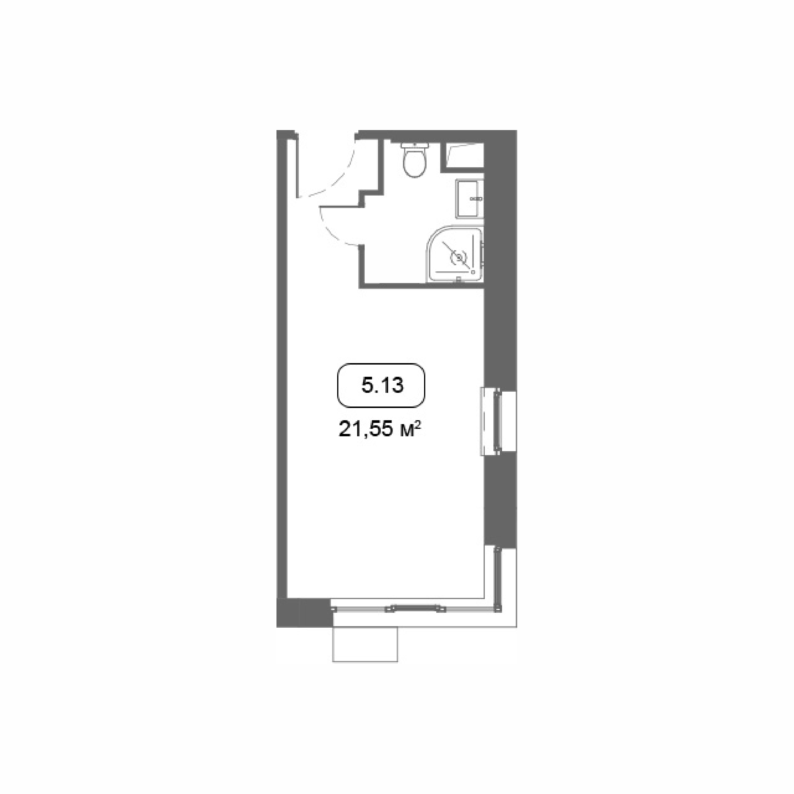 студия, 21.6 м², 11 этаж 