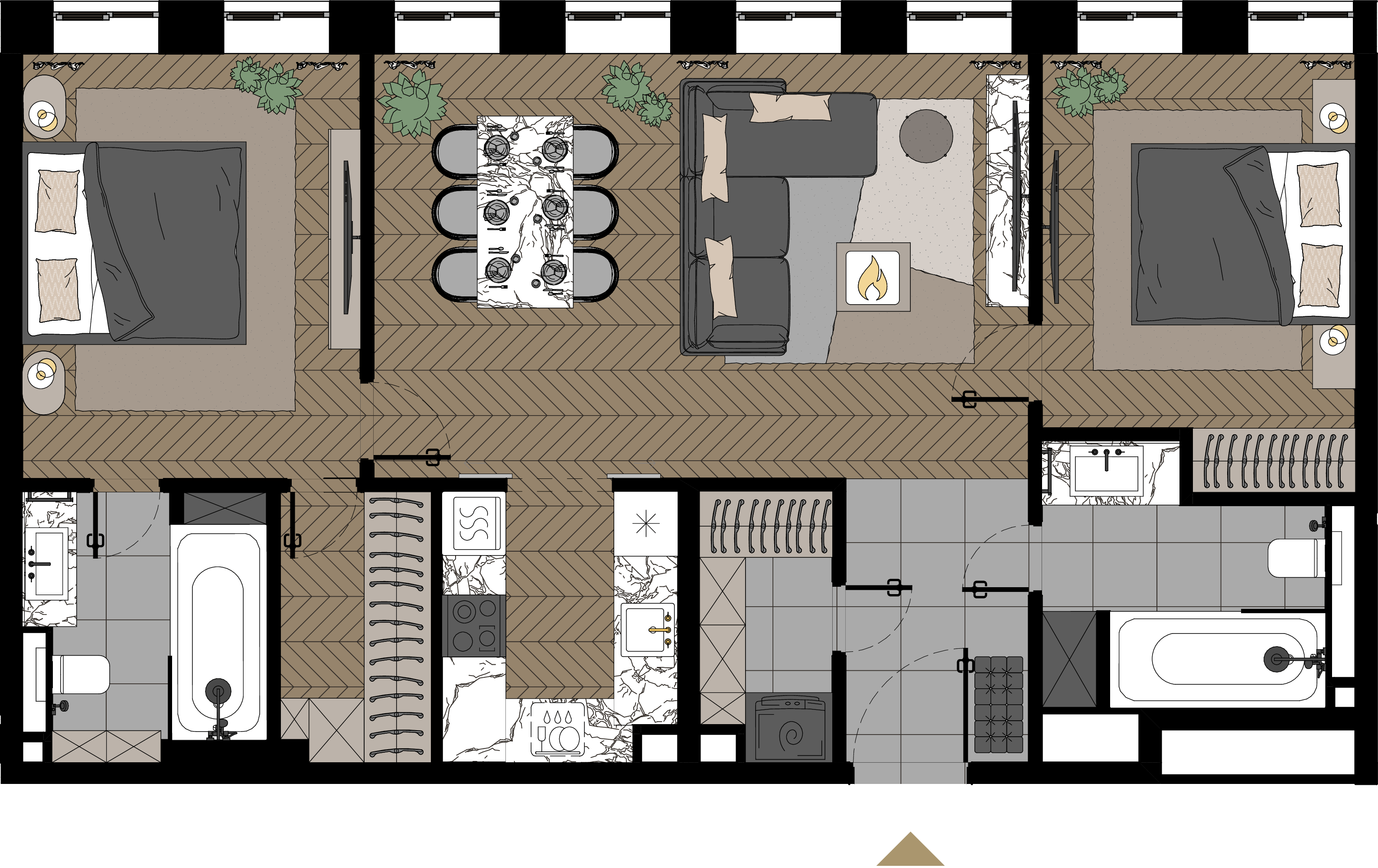 2 комн. квартира, 78.9 м², 23 этаж  (из 23)