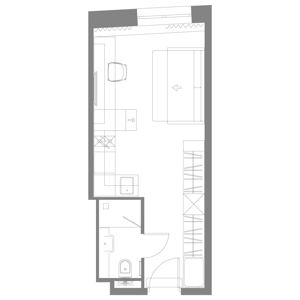 студия, 22.4 м², 6 этаж 