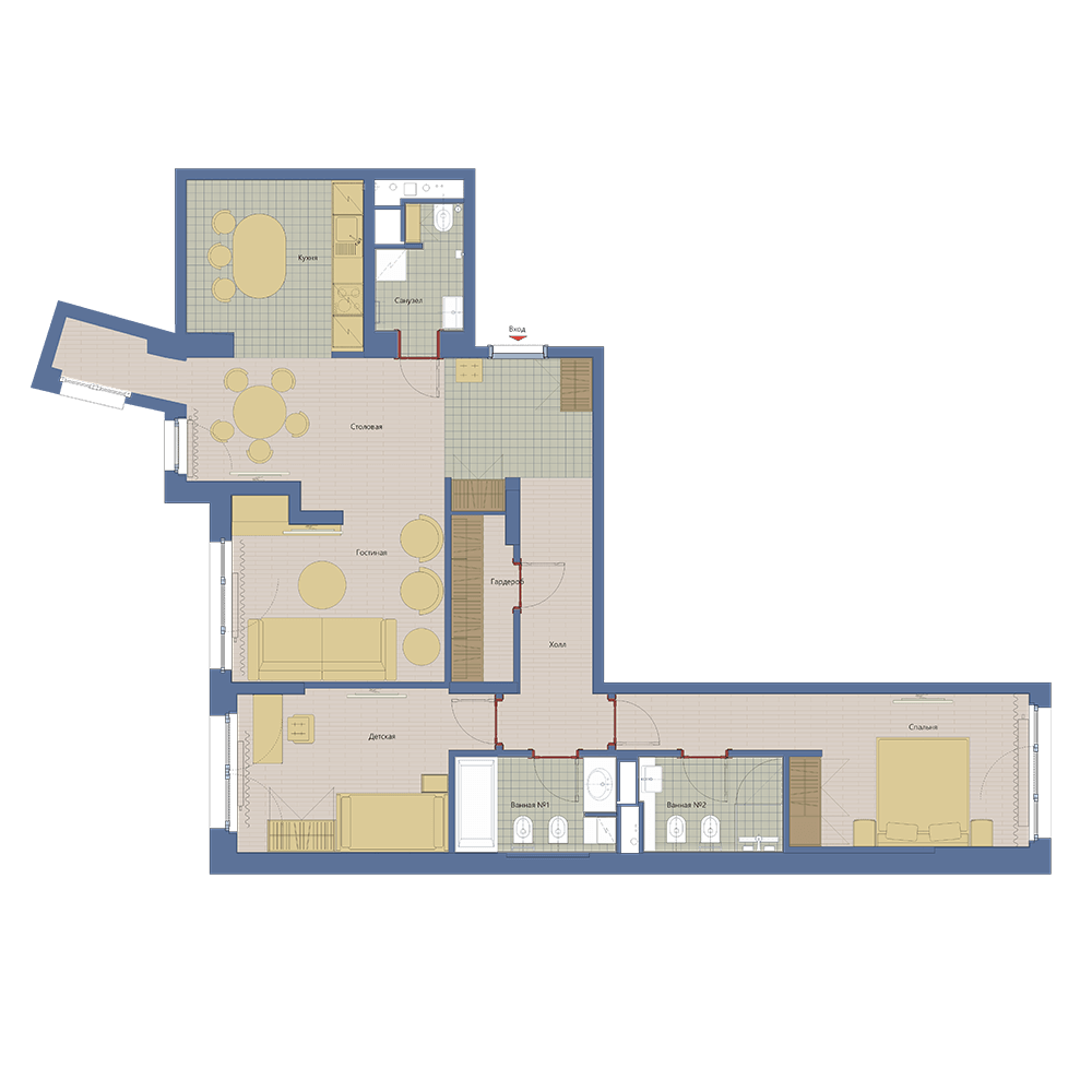 3 комн. квартира, 97.7 м², 10 этаж 