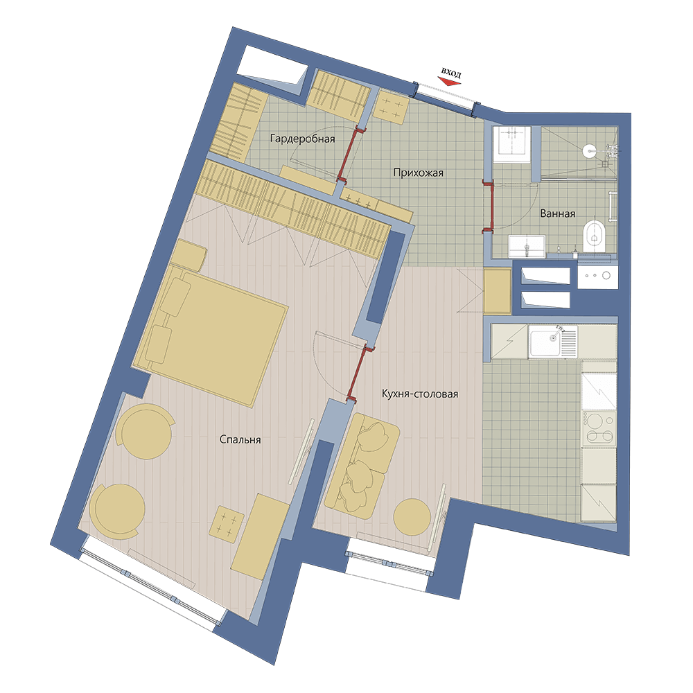 2 комн. квартира, 48.5 м², 11 этаж 