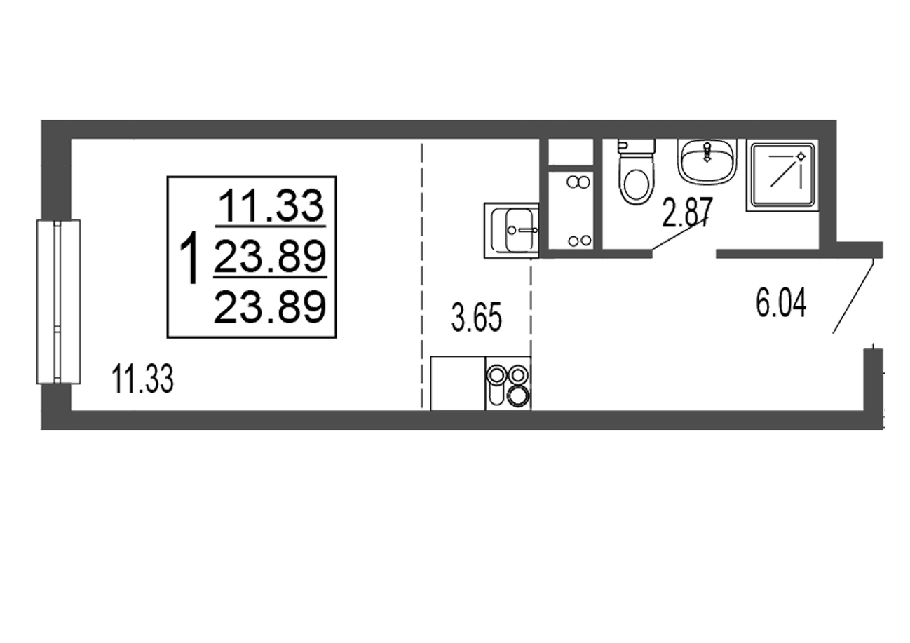 студия, 24.4 м², 8 этаж 