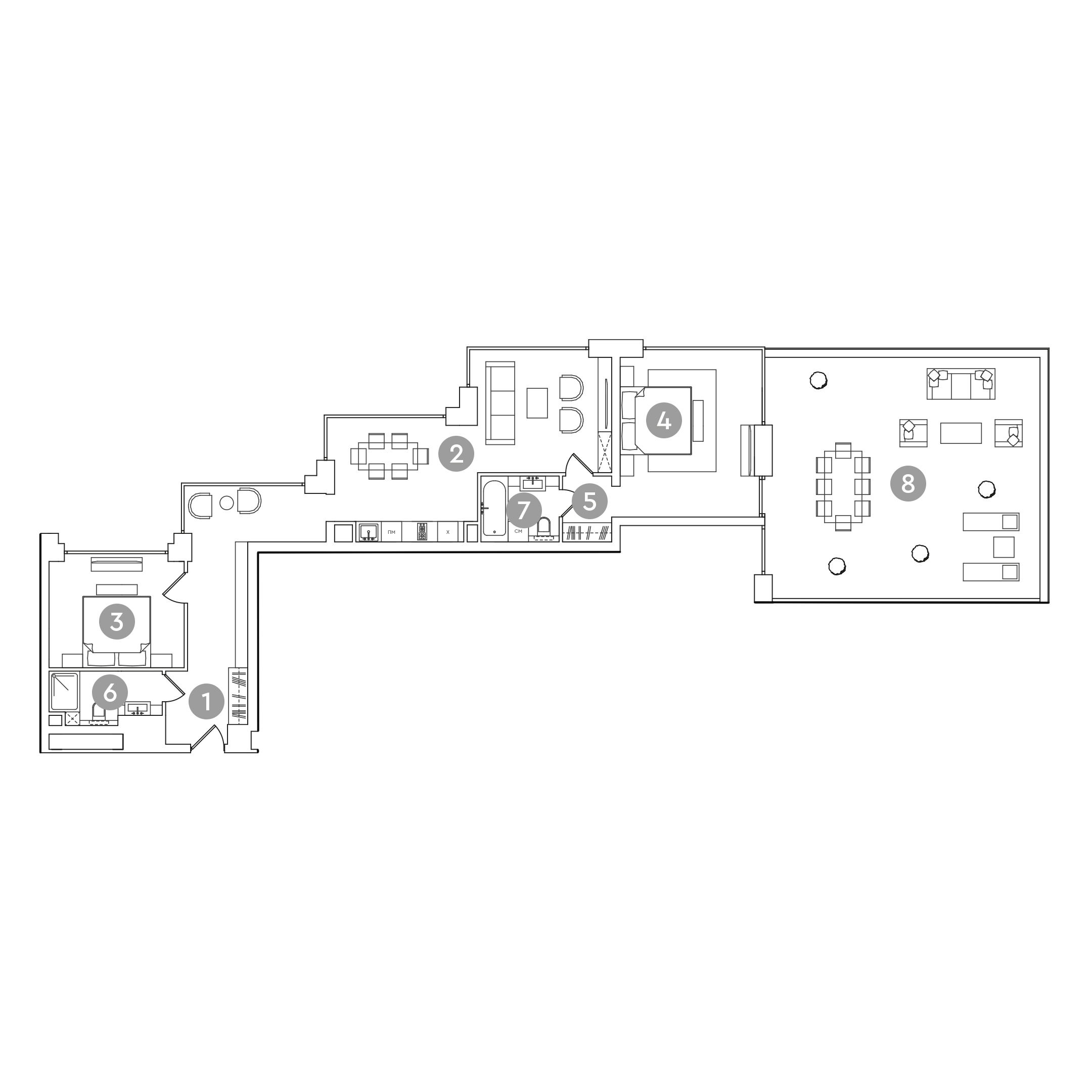 3 комн. квартира, 150.4 м², 15 этаж 