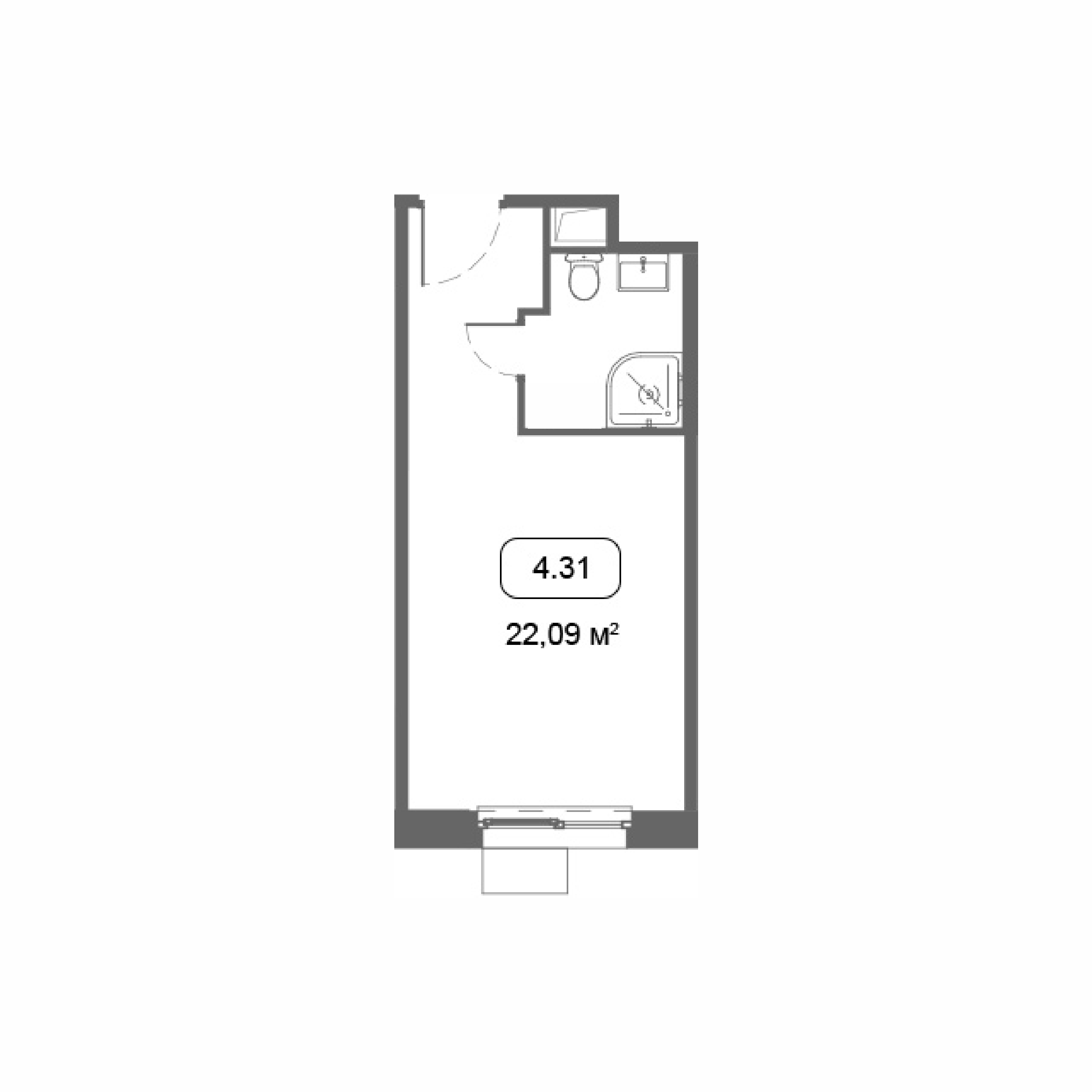 студия, 22.1 м², 11 этаж 
