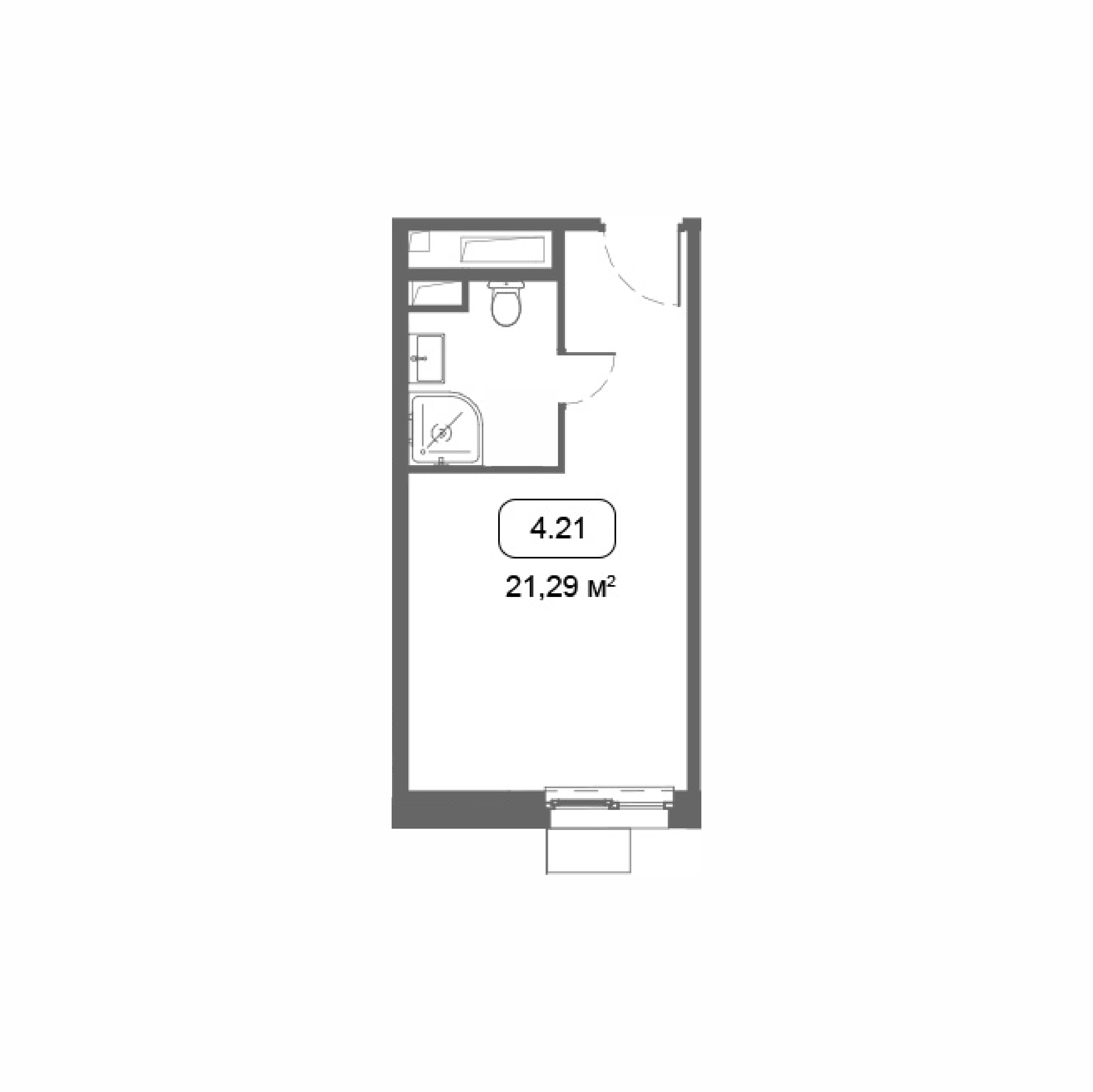 студия, 21.3 м², 12 этаж 