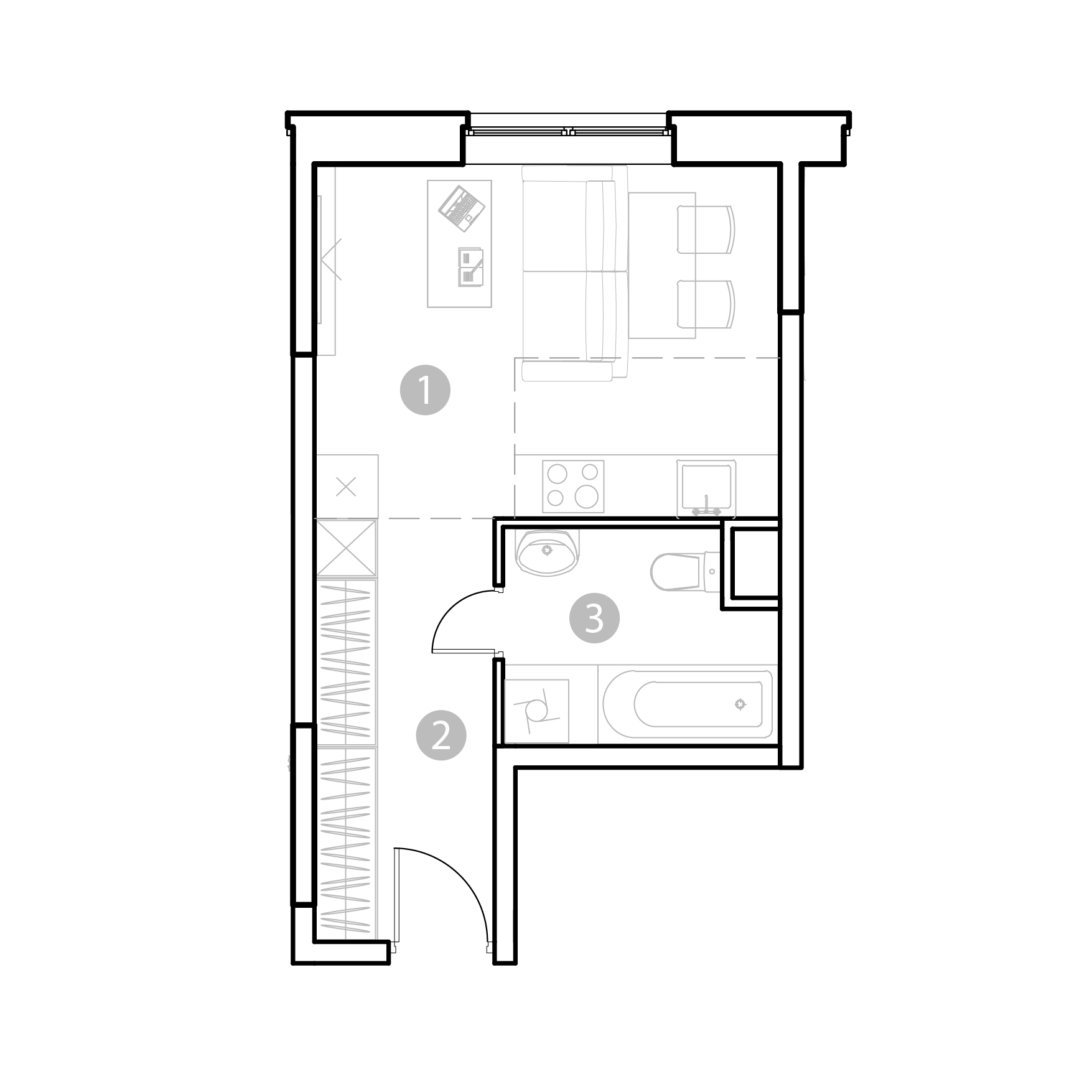 студия, 26.5 м², 2 этаж 