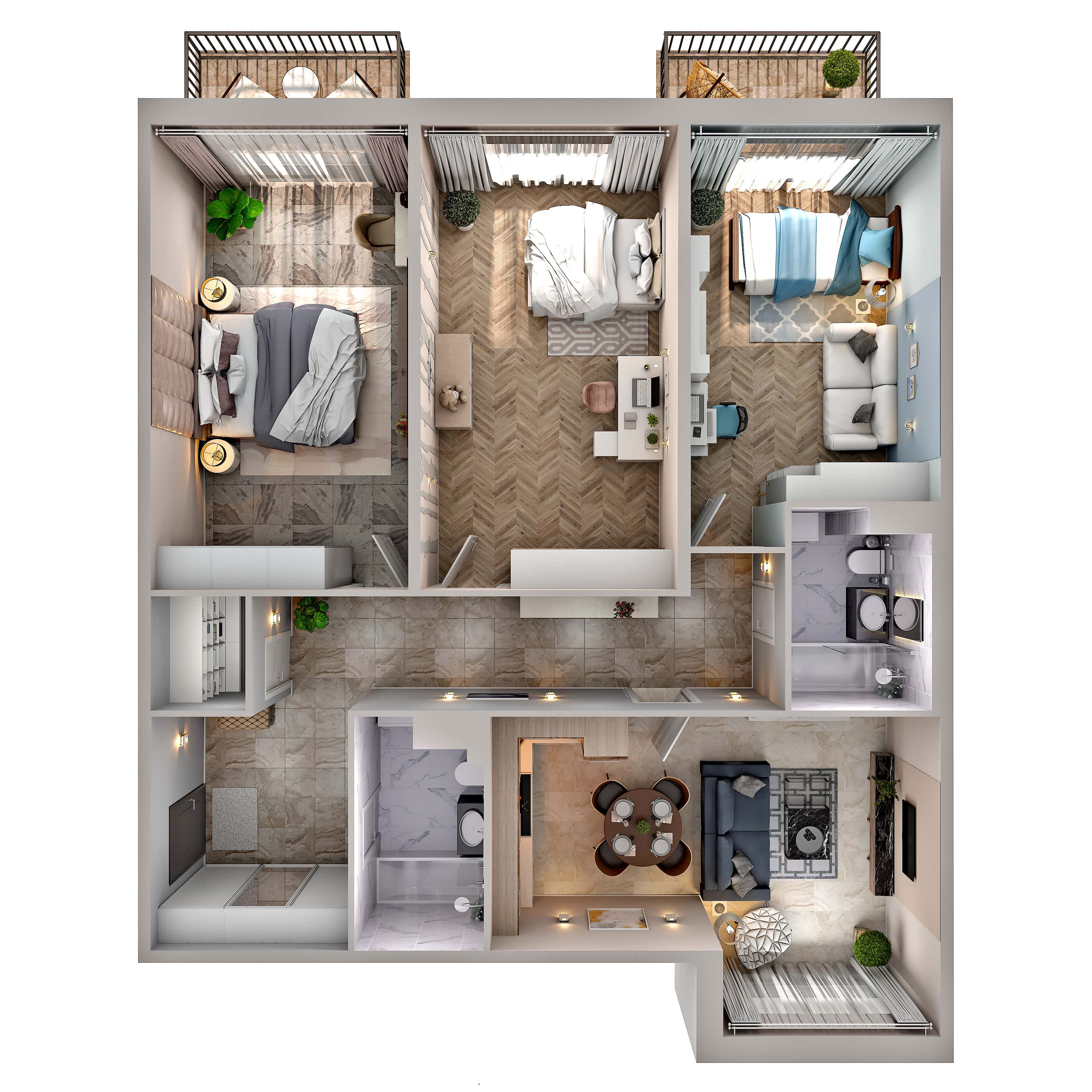 3 комн. квартира, 108.5 м², 6 этаж 