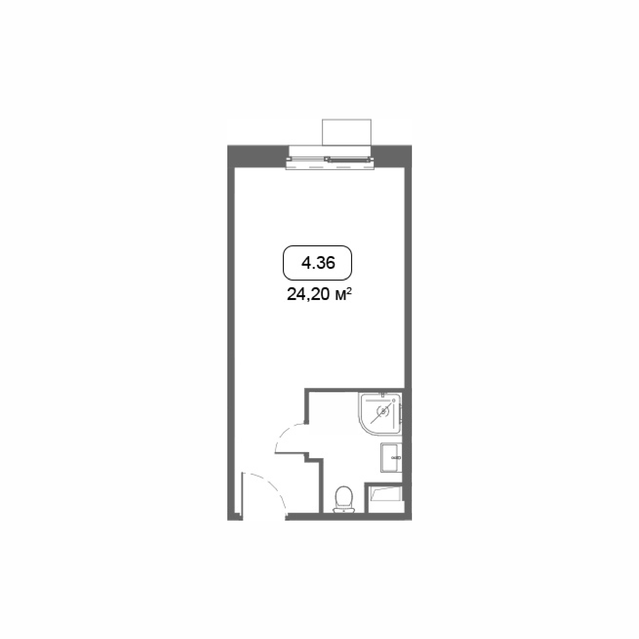 студия, 24.2 м², 17 этаж 