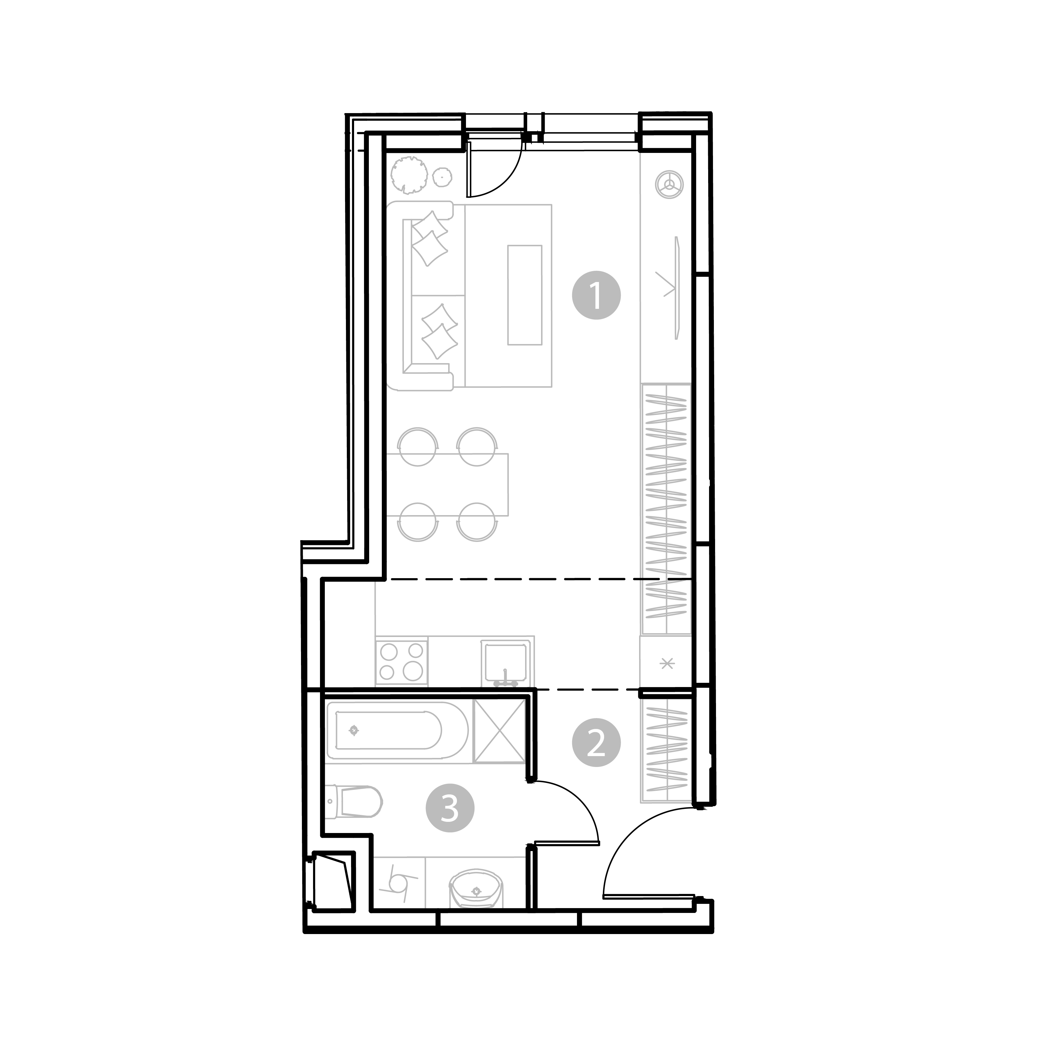 студия, 31.7 м², 2 этаж 