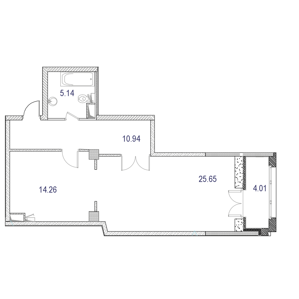 2 комн. квартира, 87 м², 9 этаж 