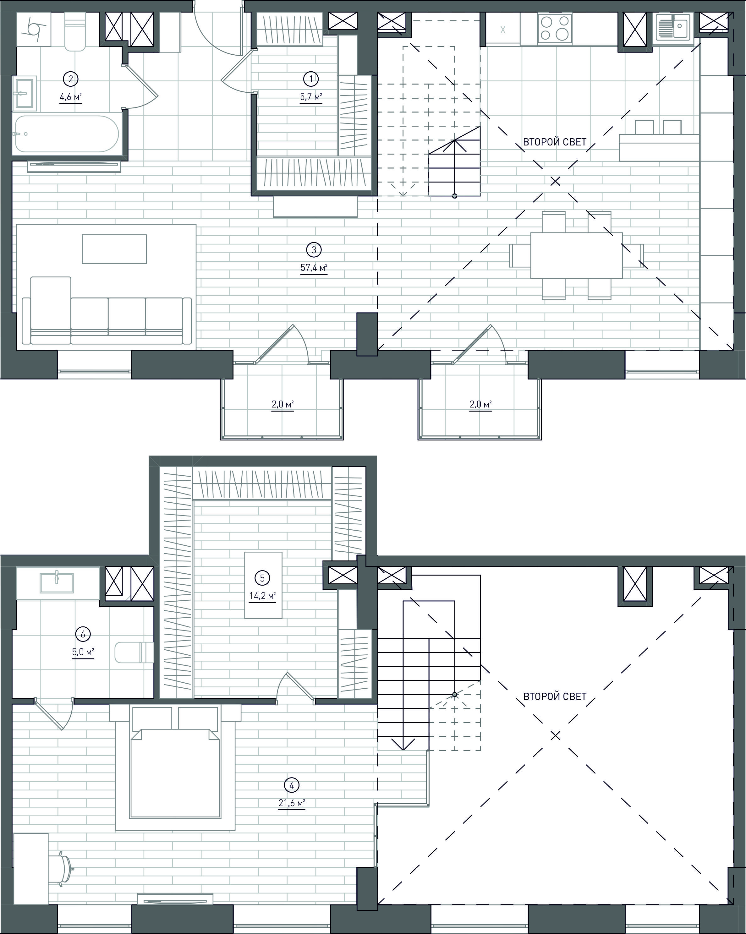 3 комн. квартира, 119 м², 8 этаж 