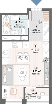 студия, 30.6 м², 16 этаж 