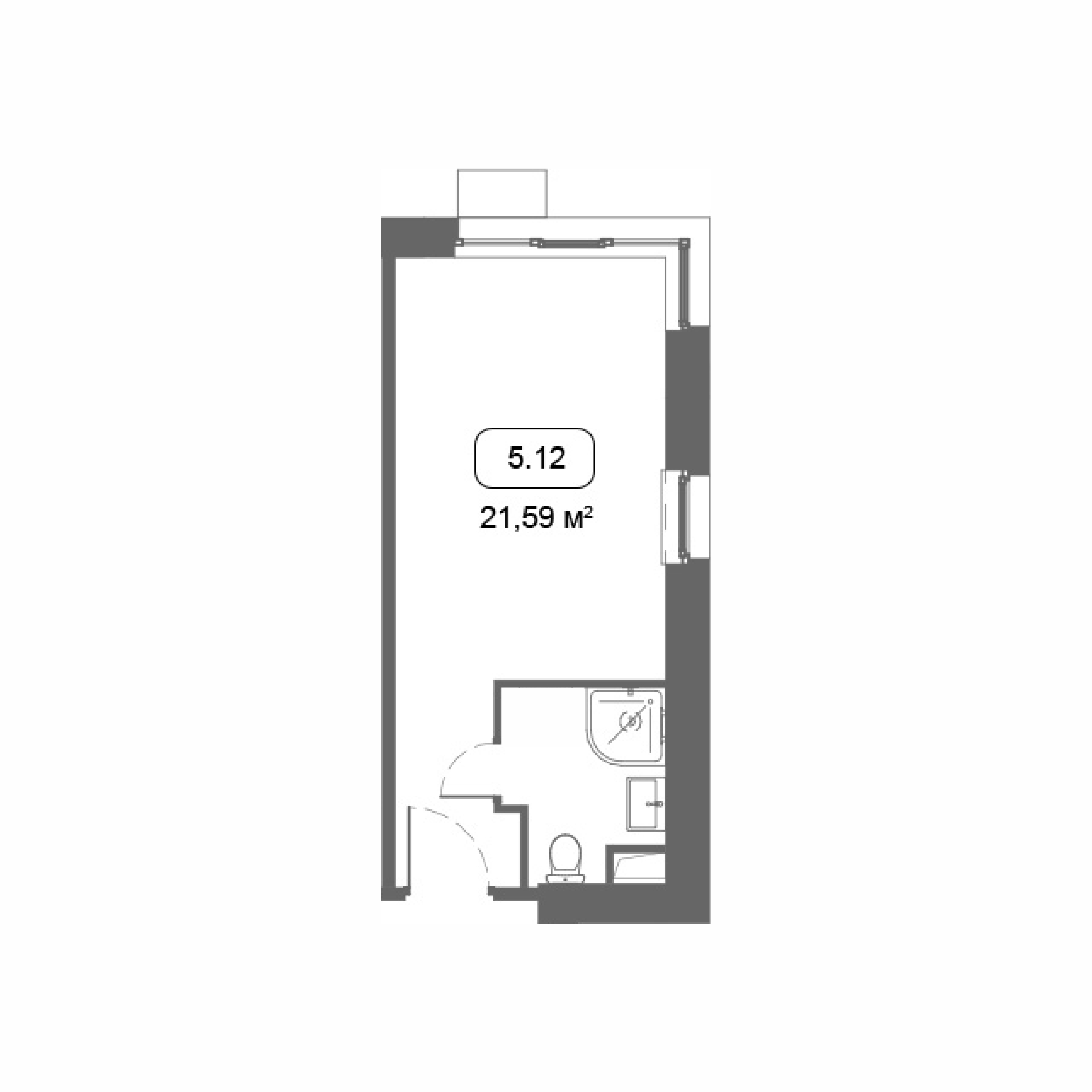 студия, 21.6 м², 18 этаж 