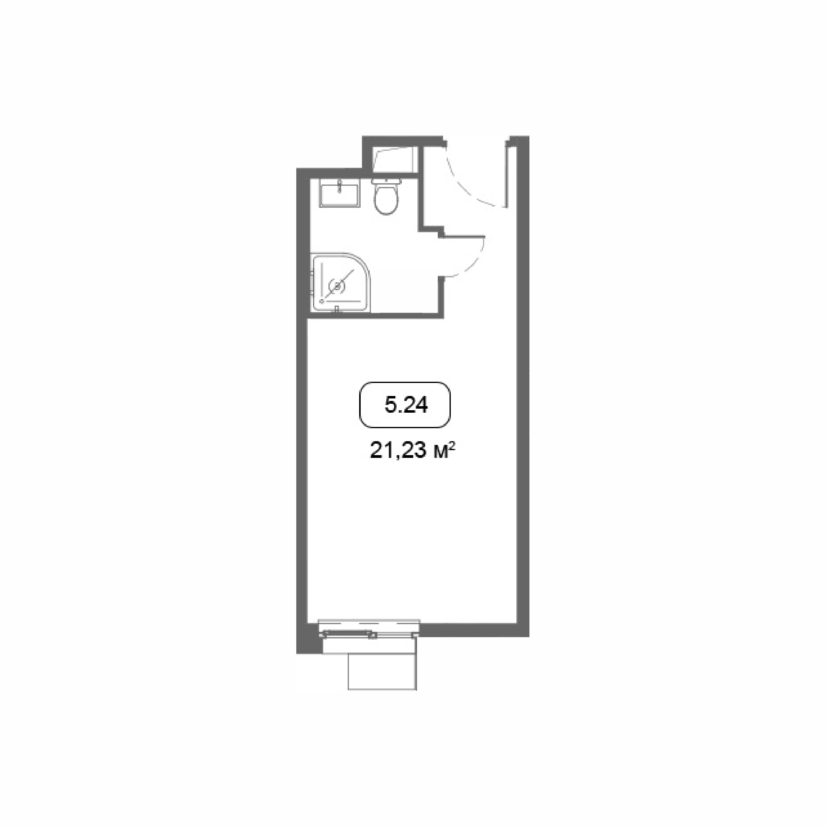 студия, 21.2 м², 18 этаж 