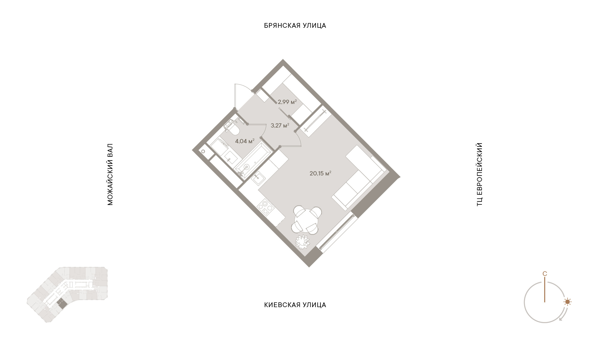1 комн. квартира, 30.4 м², 3 этаж 