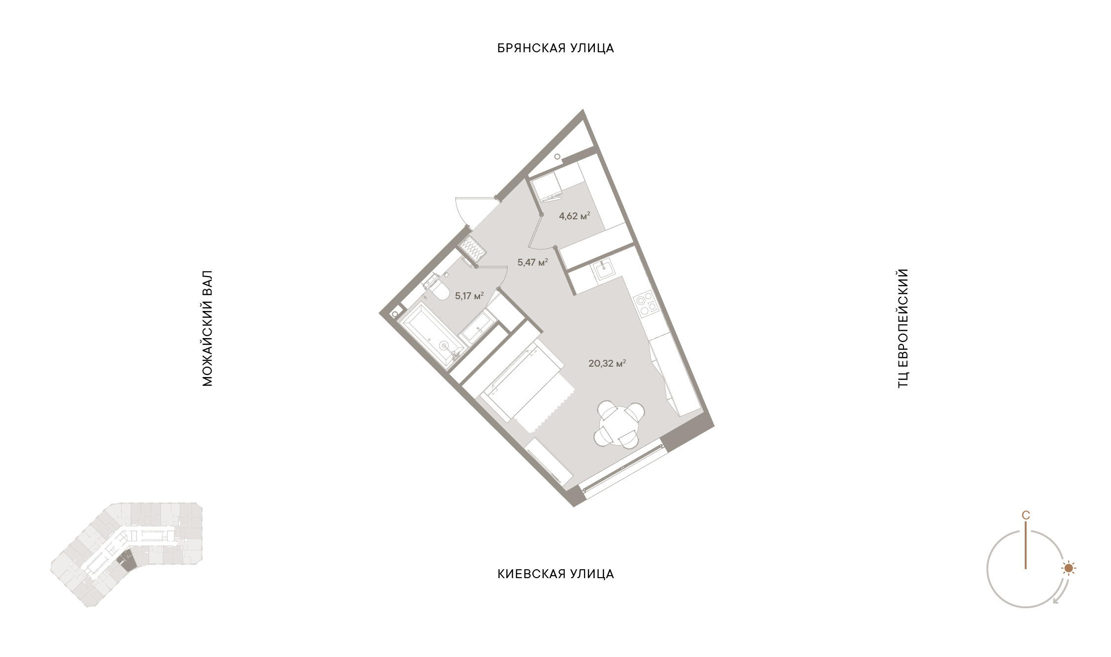1 комн. квартира, 35.6 м², 3 этаж 