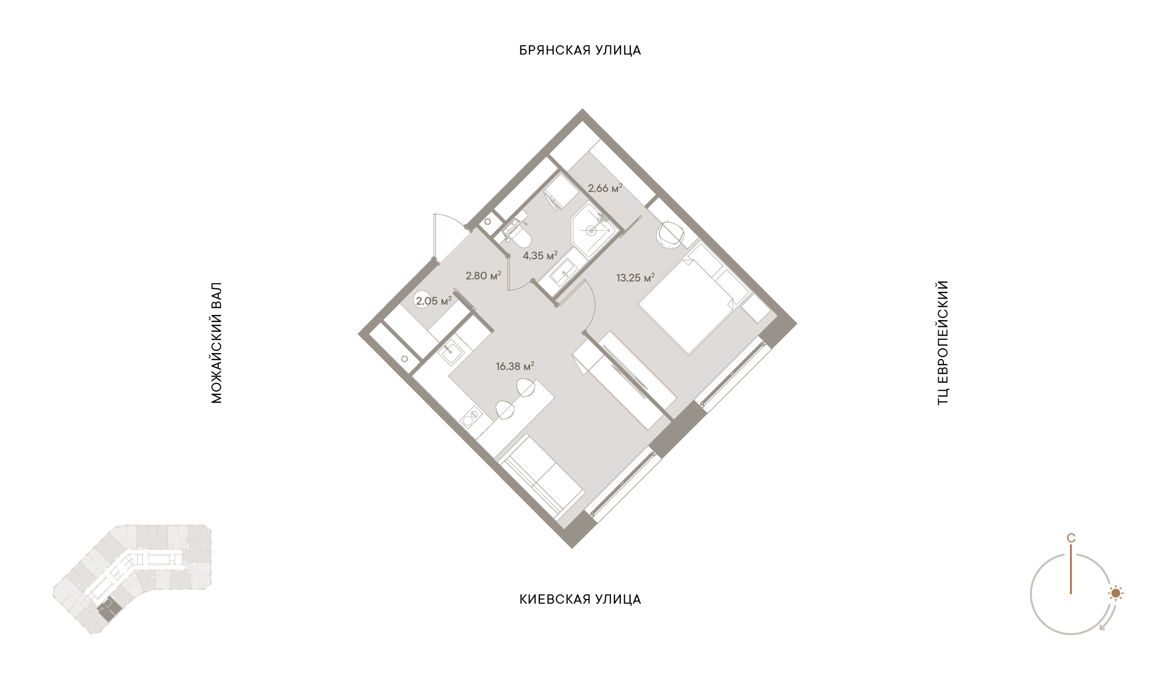 1 комн. квартира, 41.5 м², 4 этаж 