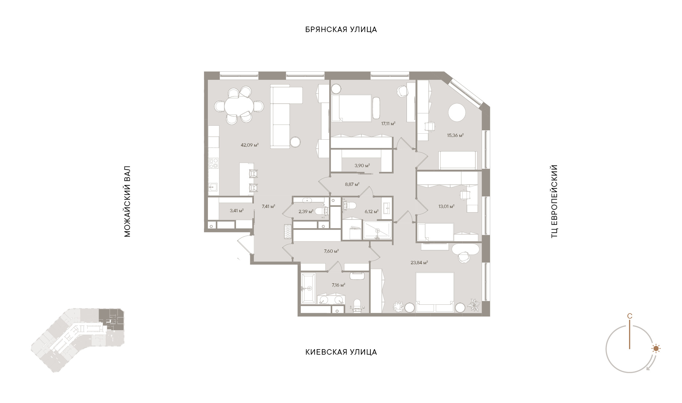4 комн. квартира, 158.3 м², 8 этаж 