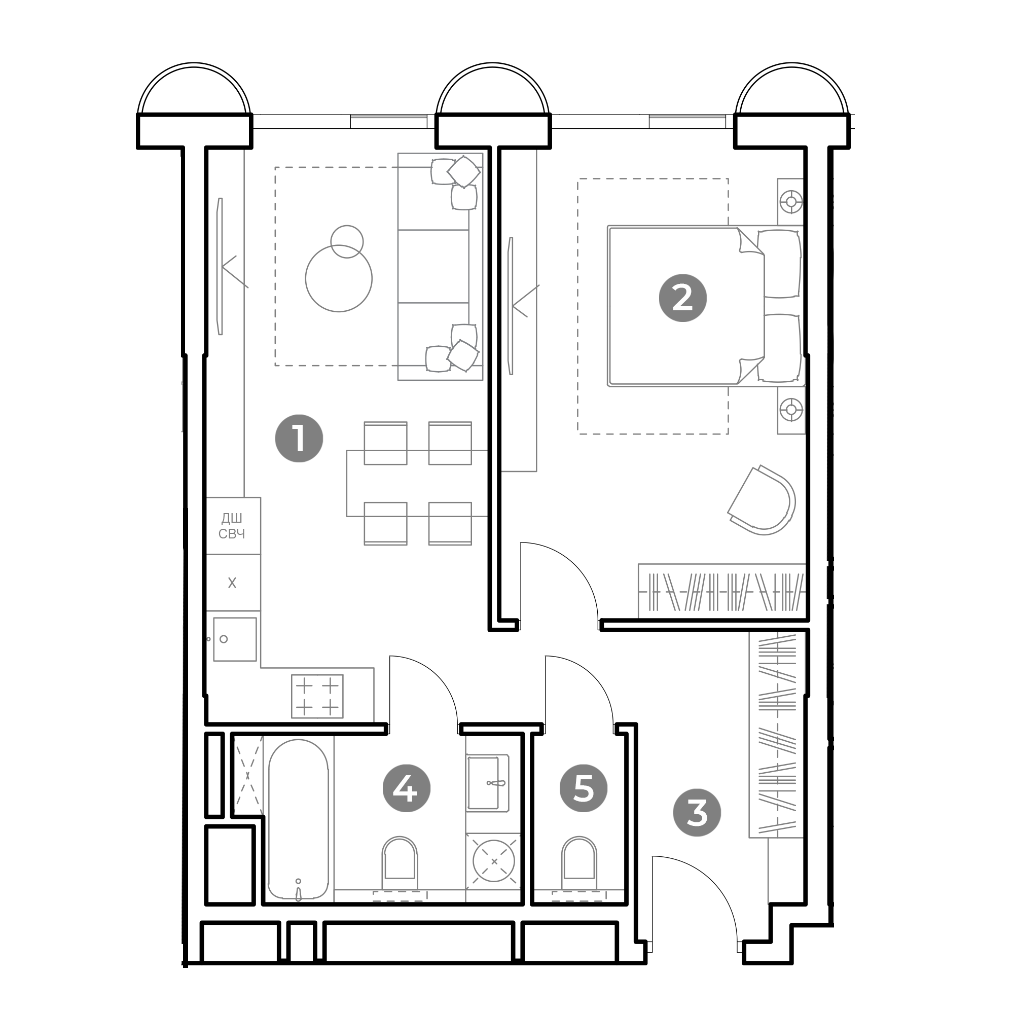 2 комн. квартира, 50.2 м², 10 этаж 