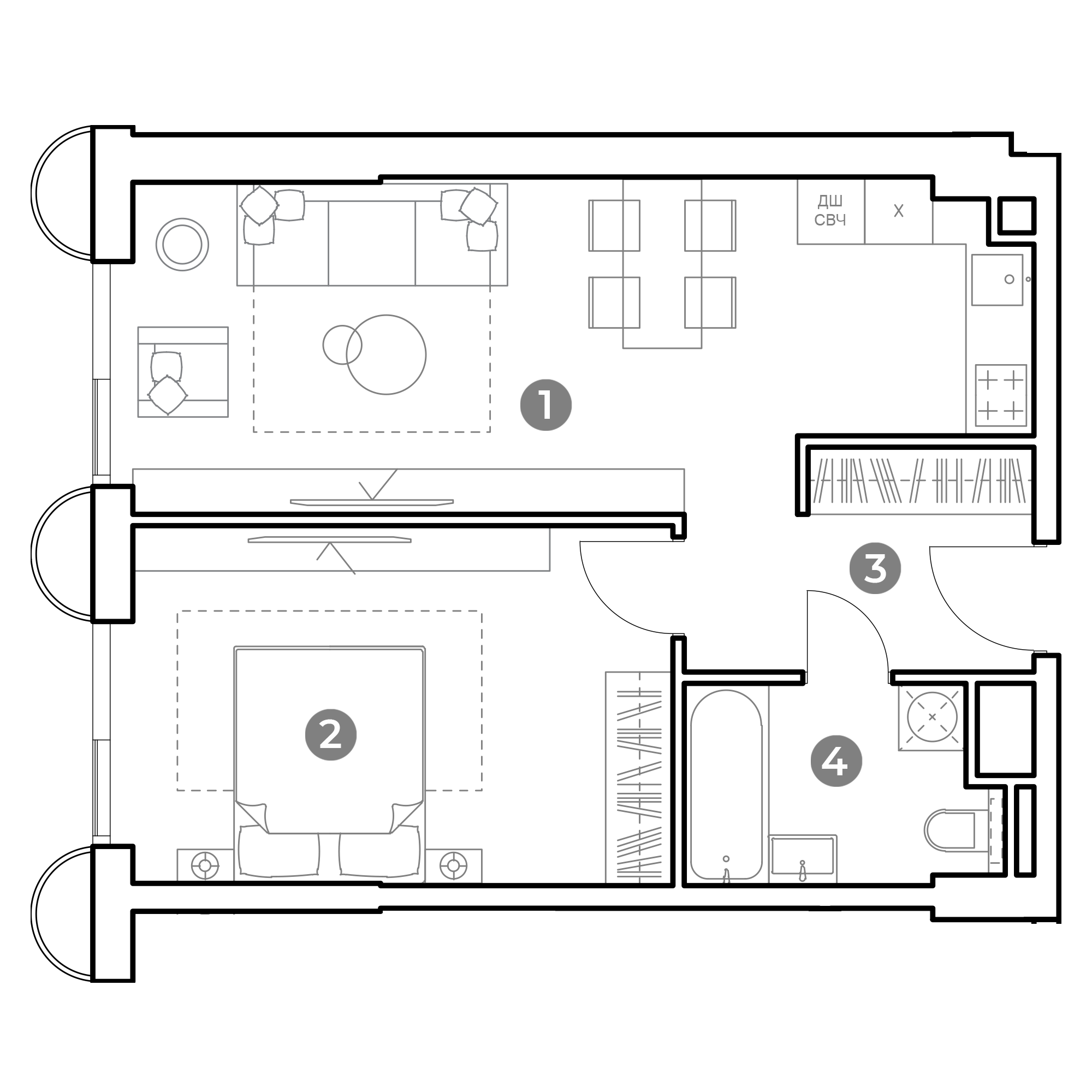 2 комн. квартира, 49.1 м², 2 этаж 