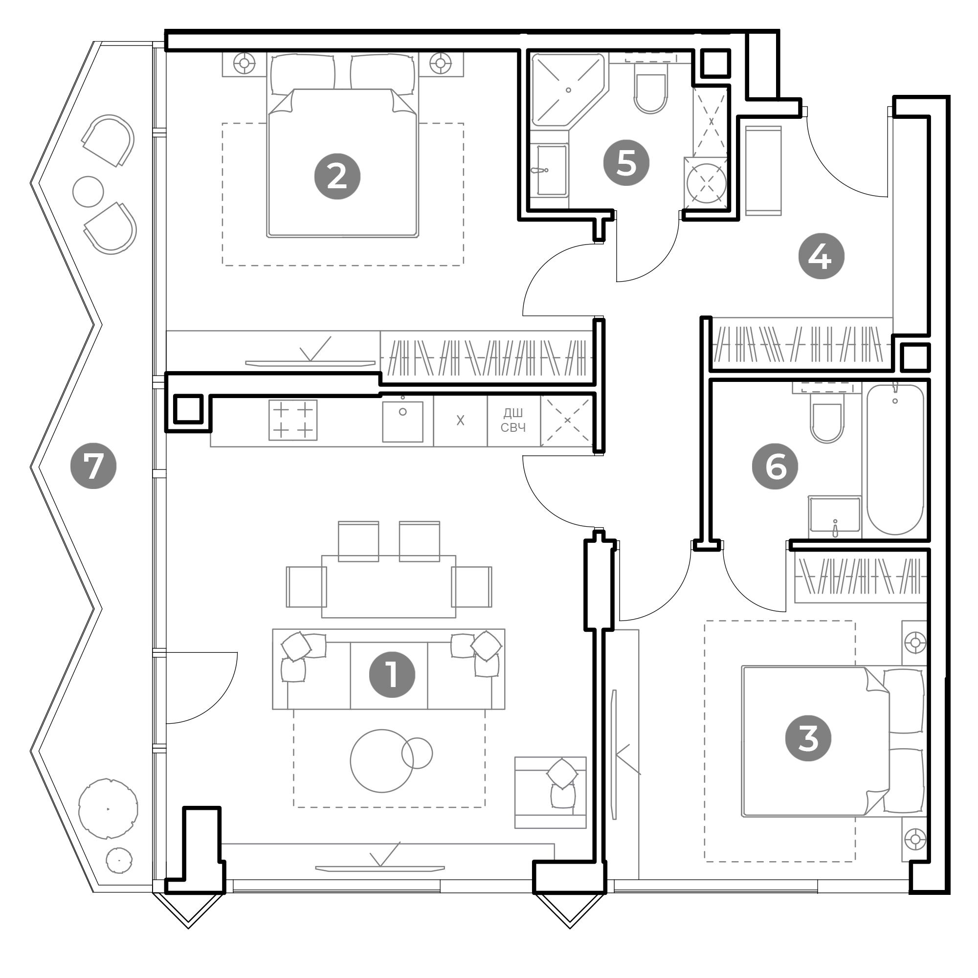 3 комн. квартира, 82.9 м², 3 этаж 