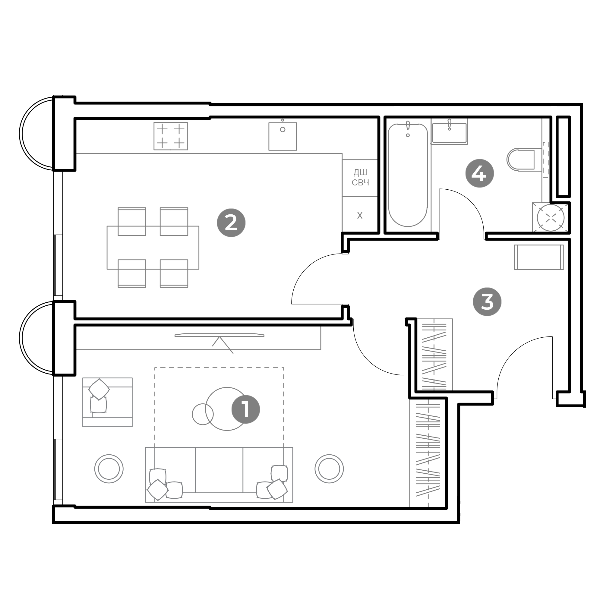 1 комн. квартира, 46.9 м², 2 этаж 