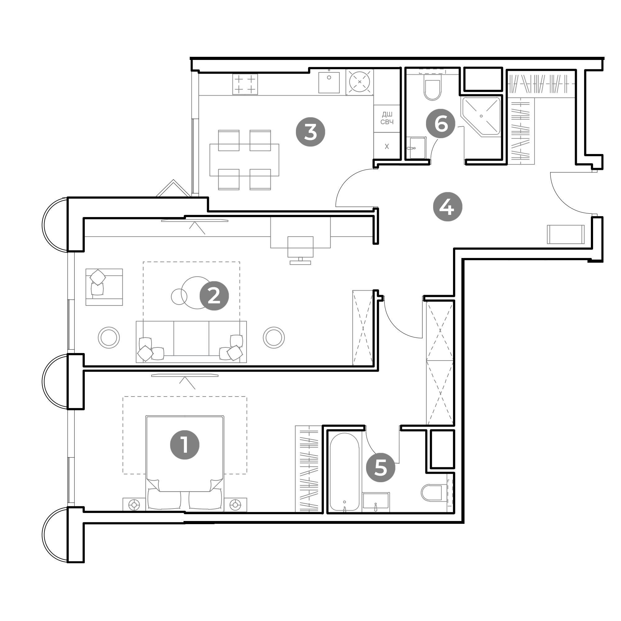 2 комн. квартира, 77.8 м², 3 этаж 