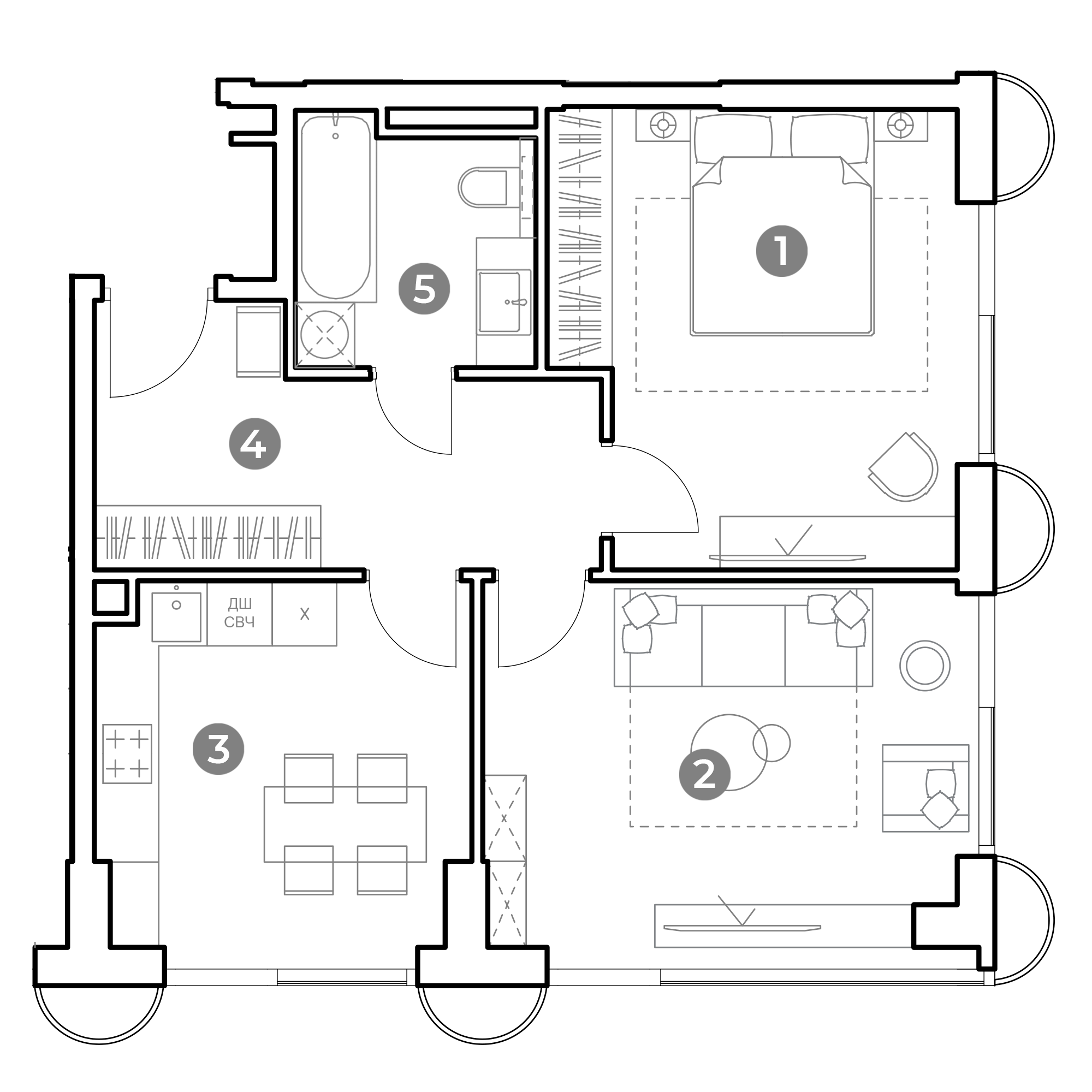2 комн. квартира, 58.2 м², 5 этаж 