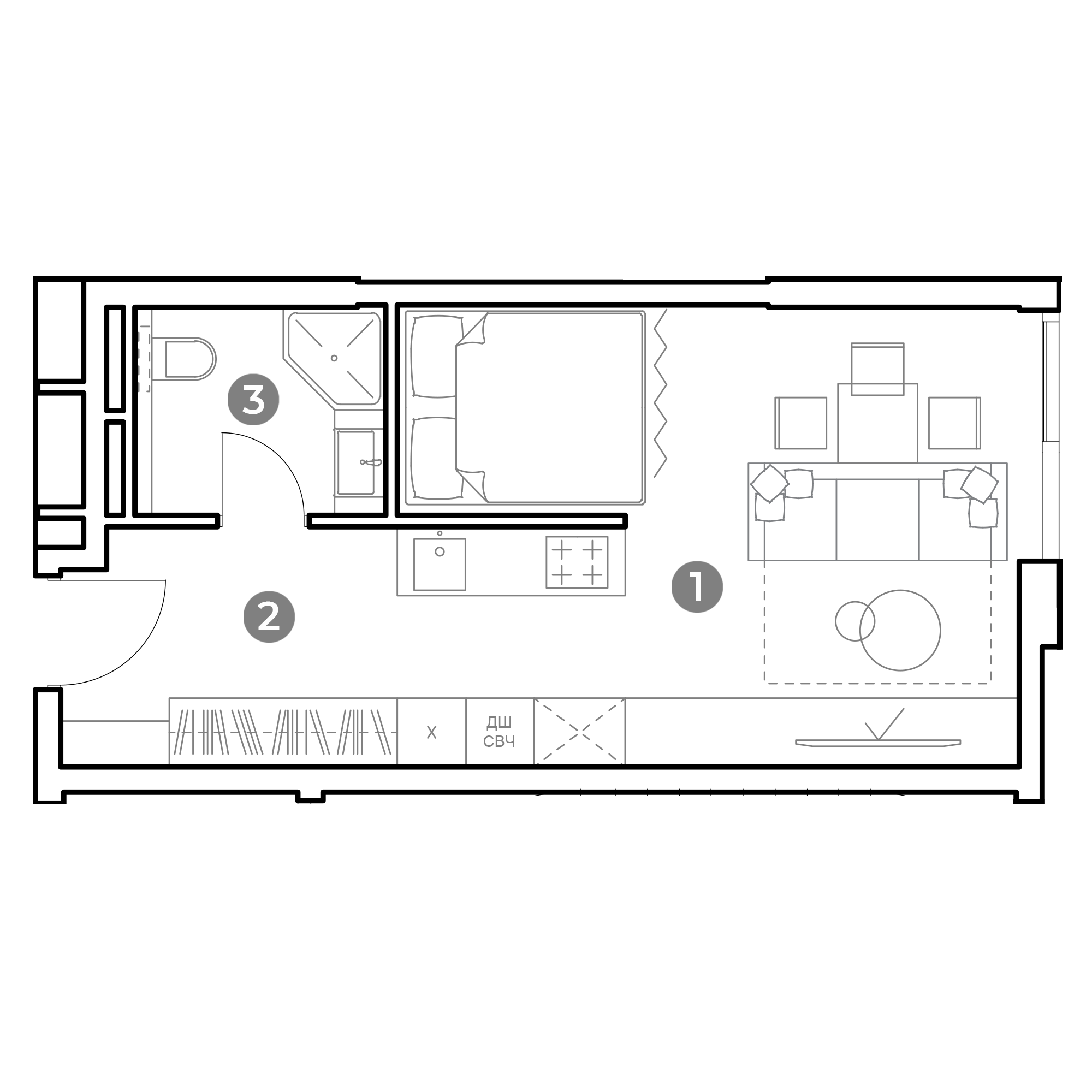 студия, 32 м², 20 этаж 