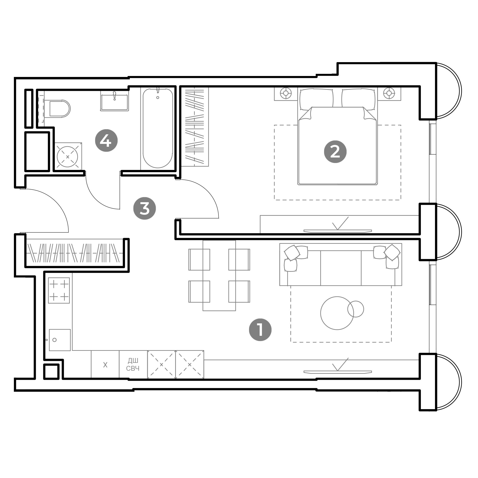 2 комн. квартира, 50.1 м², 24 этаж 