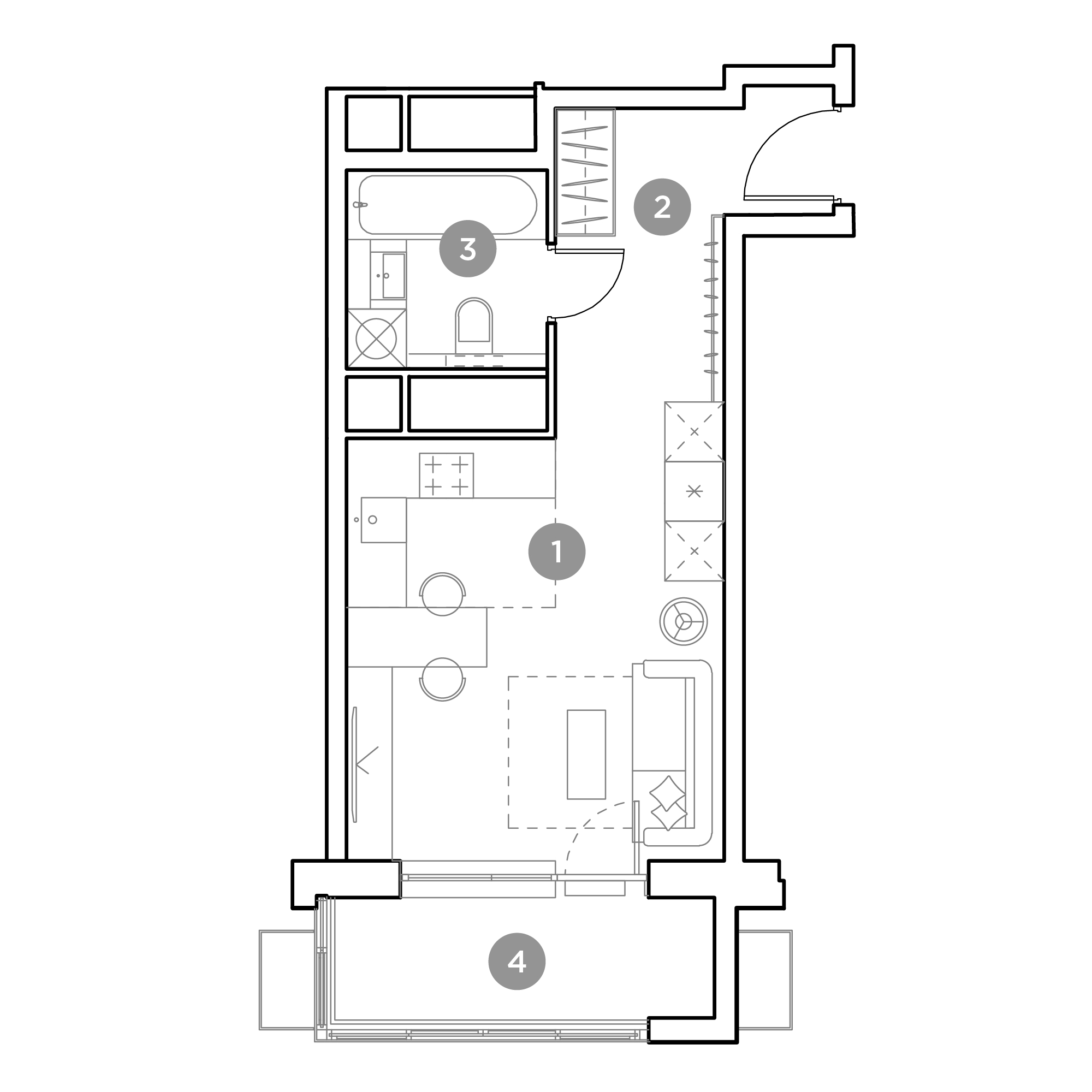 студия, 28.6 м², 24 этаж 