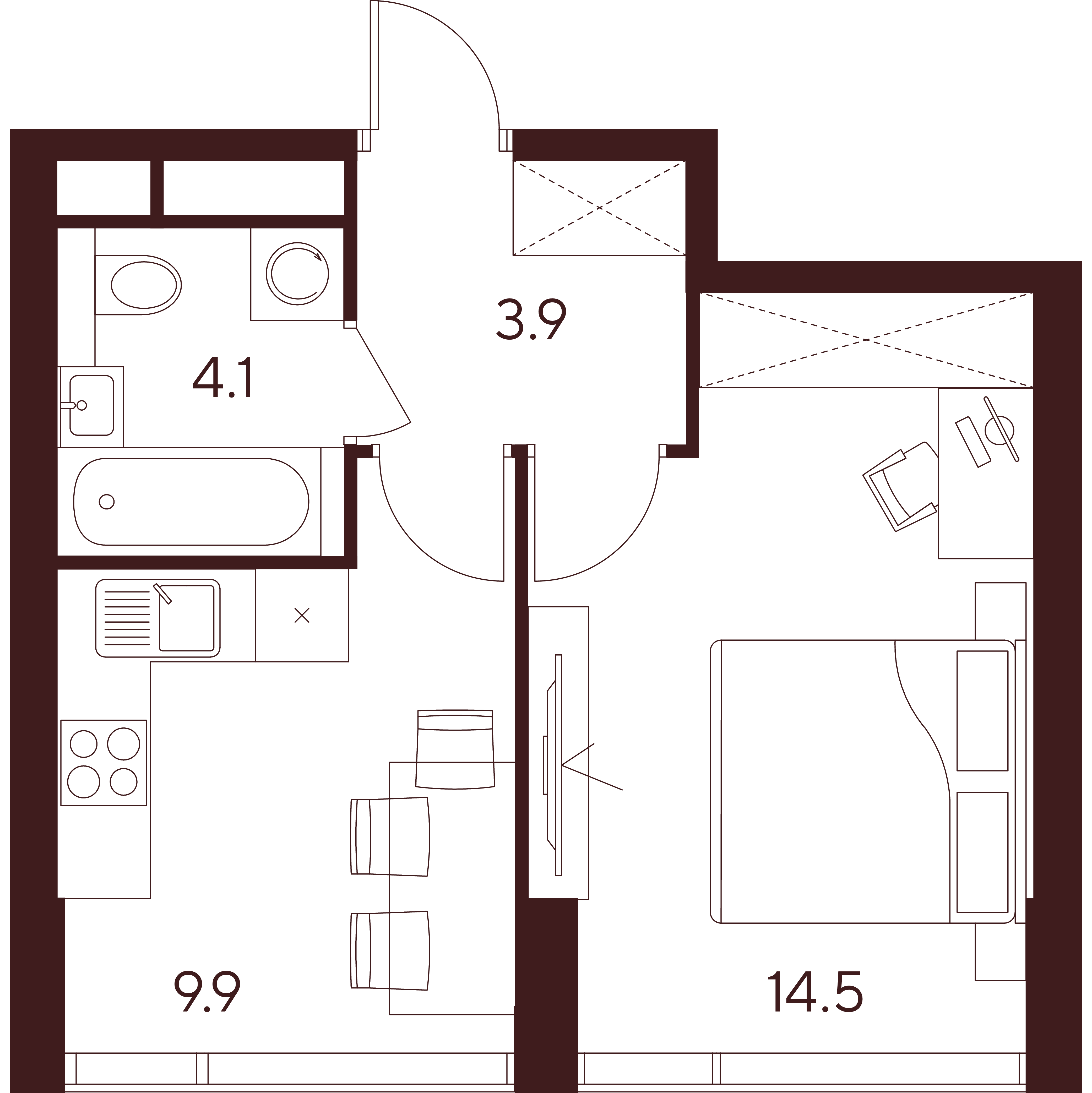 1 комн. квартира, 32.4 м², 7 этаж 