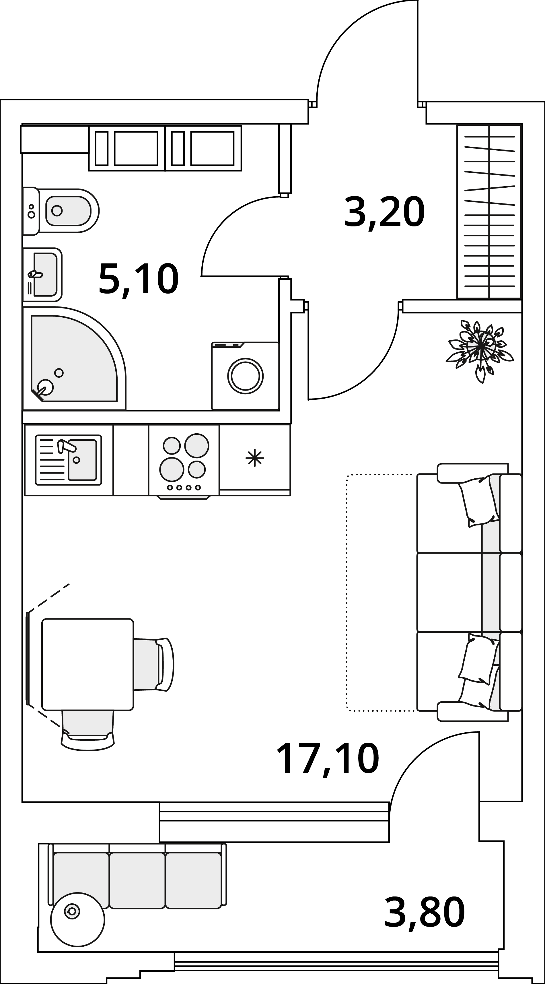 студия, 27.3 м², 10 этаж 