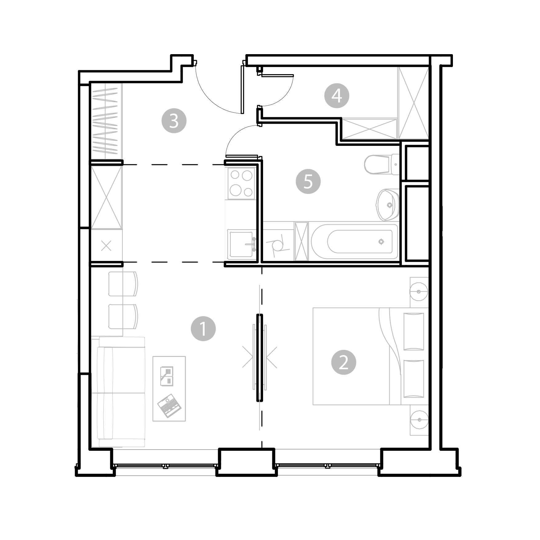 2 комн. квартира, 41.9 м², 12 этаж 