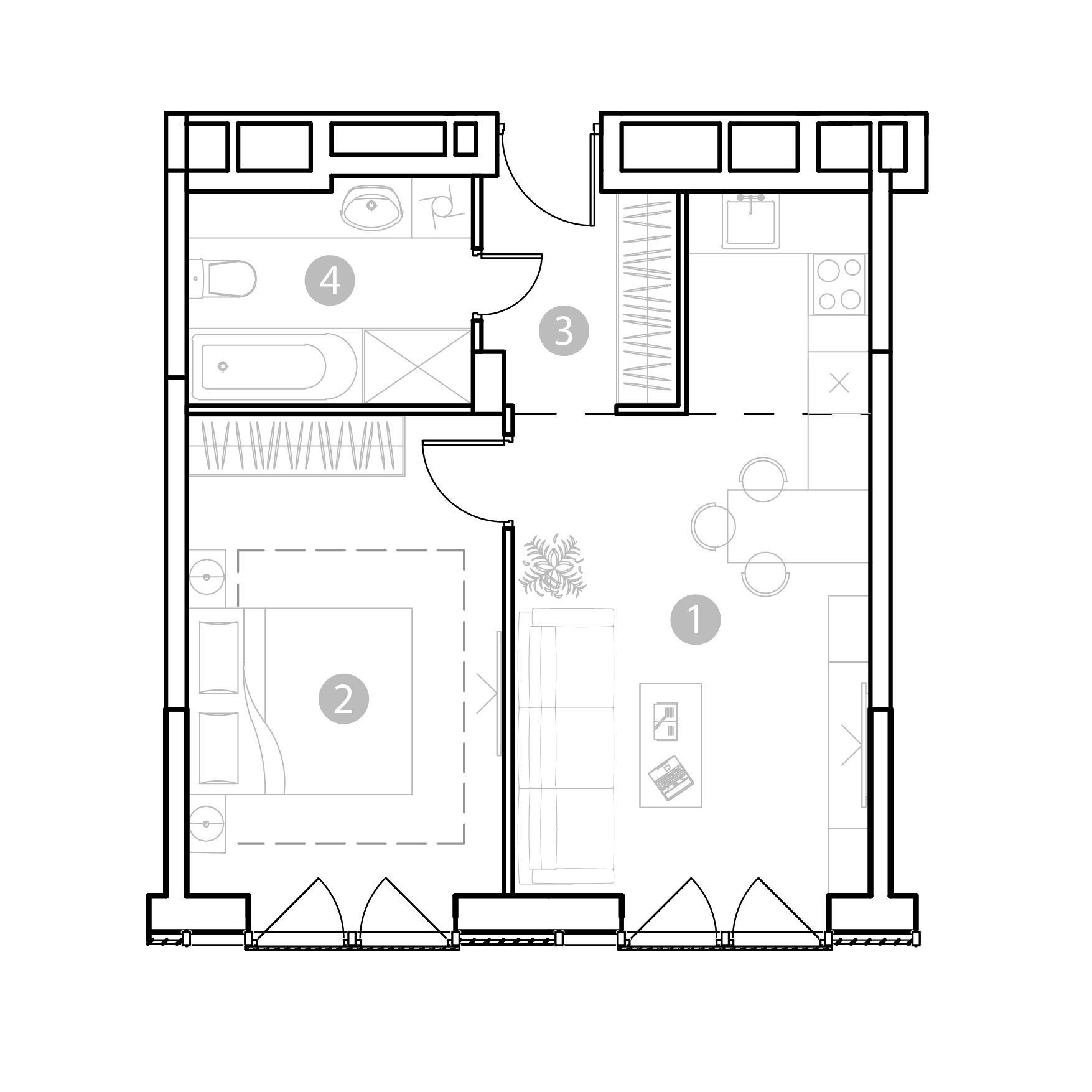 2 комн. квартира, 45.9 м², 7 этаж 